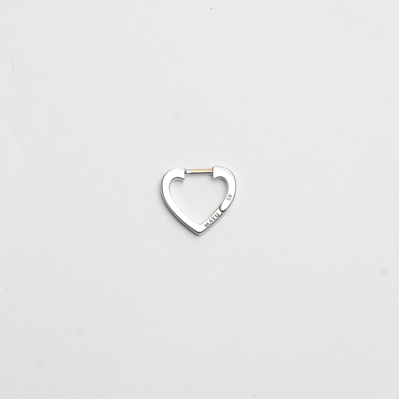 Hoop heart pierced earring (tiny / silver)