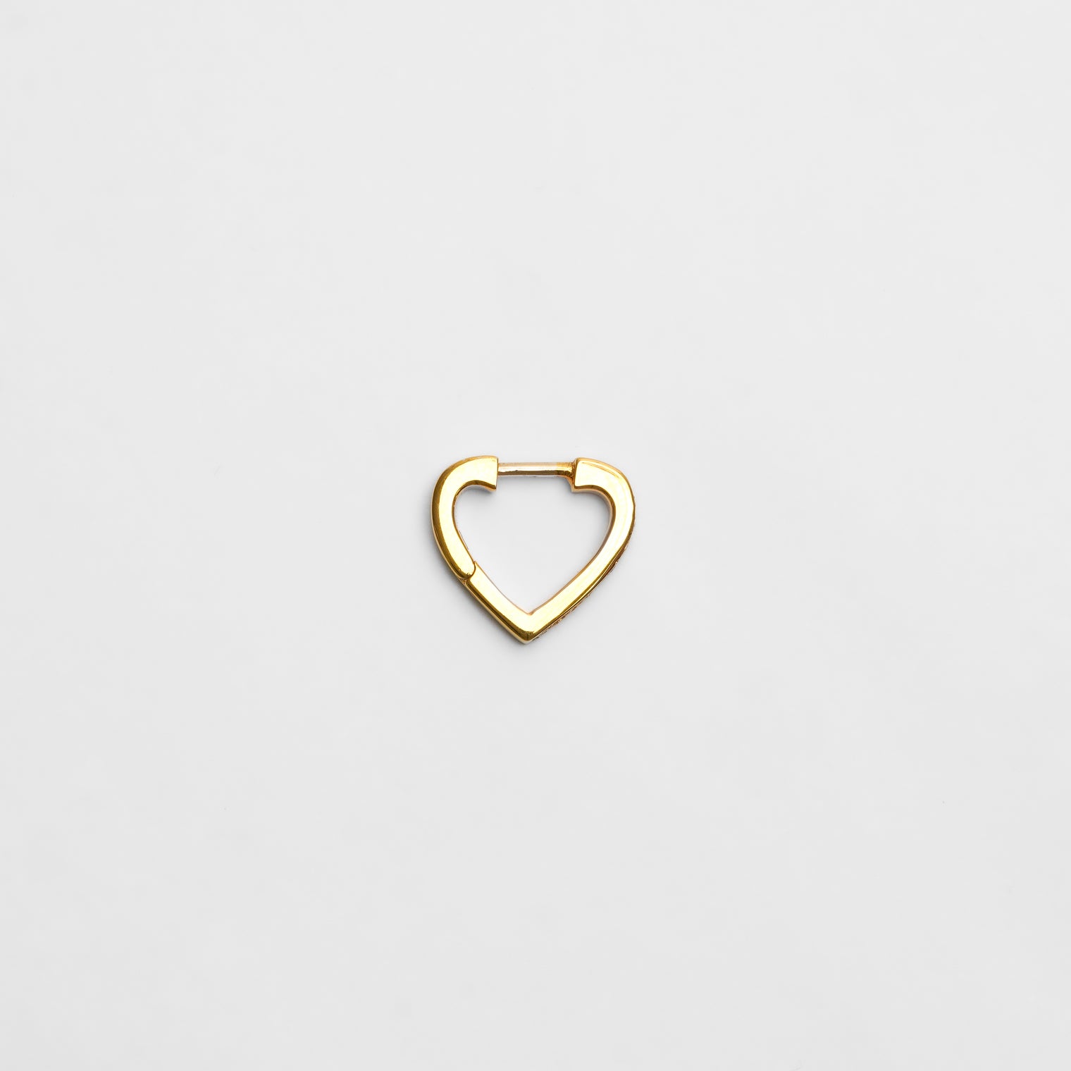 Hoop heart pierced earring (tiny / gold / cubic zirconia)