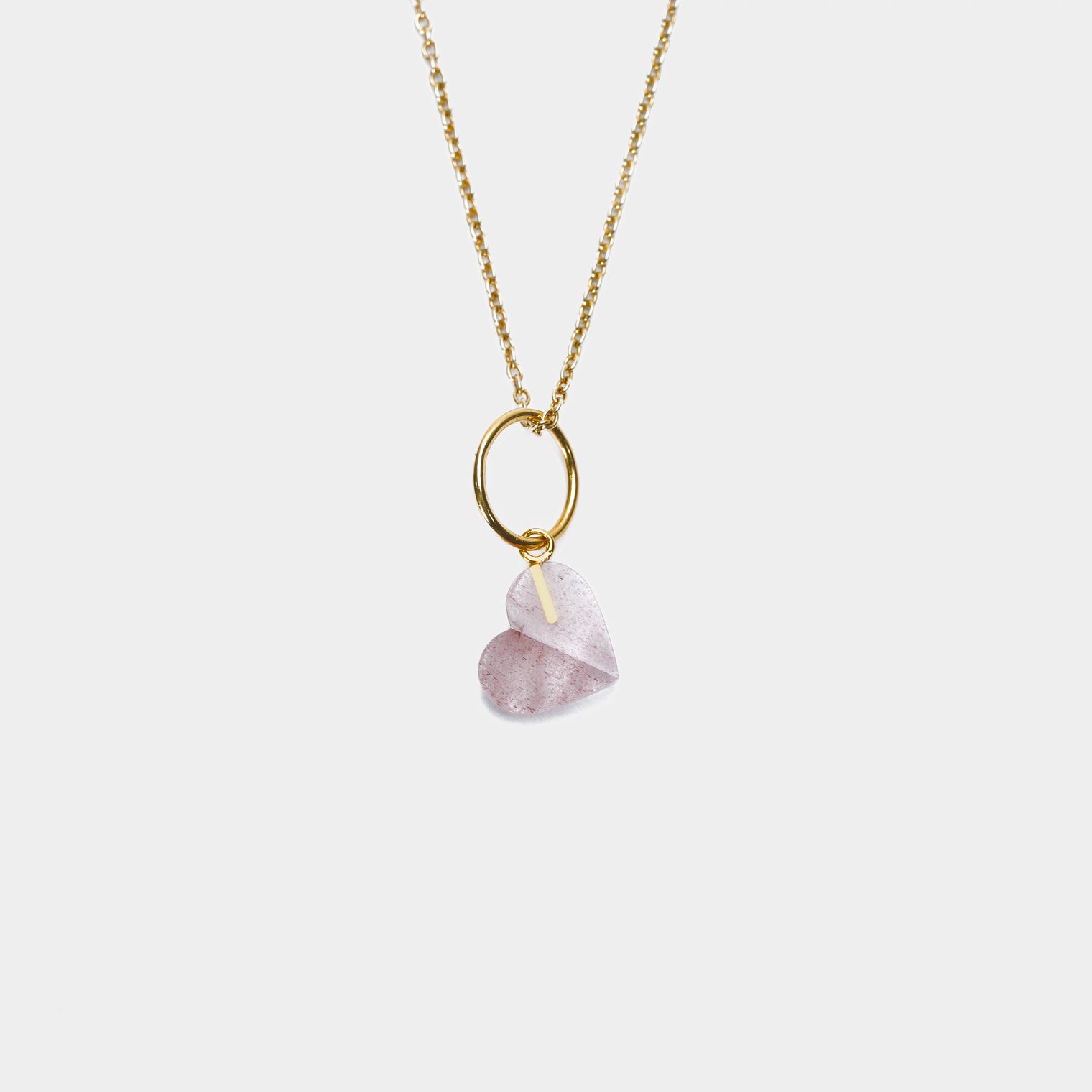 【 Limited Collection 】mini Heart charm ( Strawberry quartz )