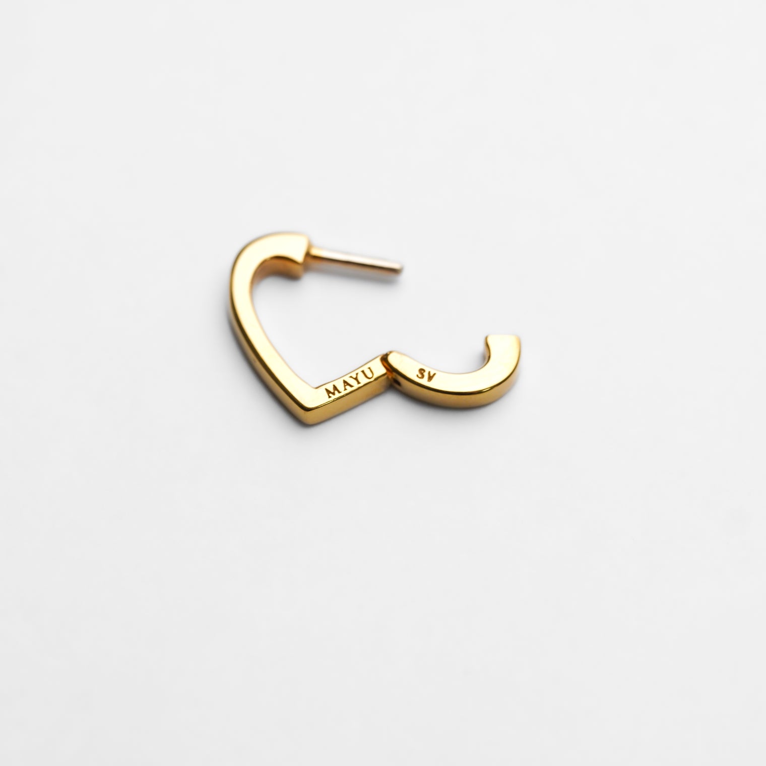 Hoop heart pierced earring (tiny / gold)