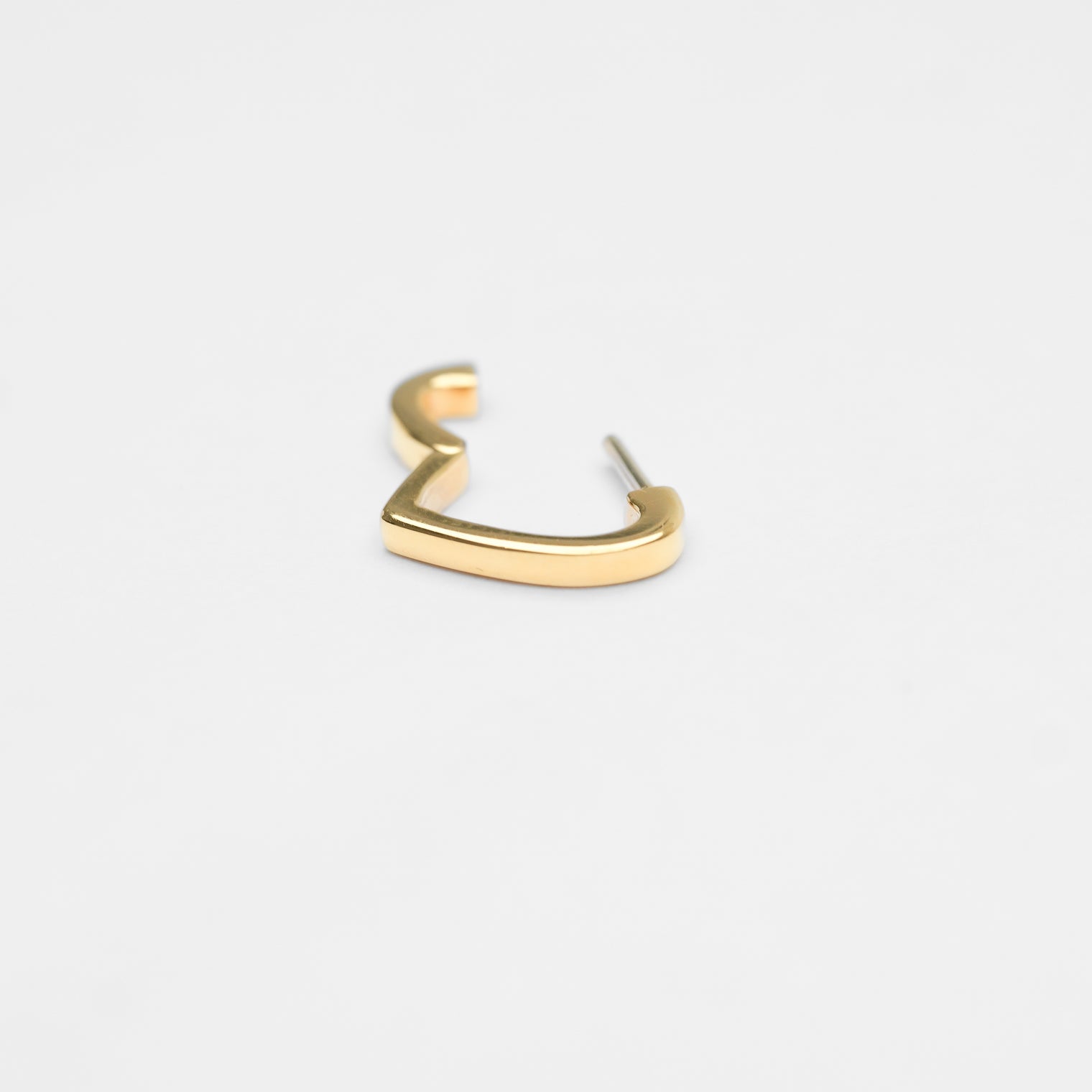 Hoop heart pierced earring (tiny / gold)