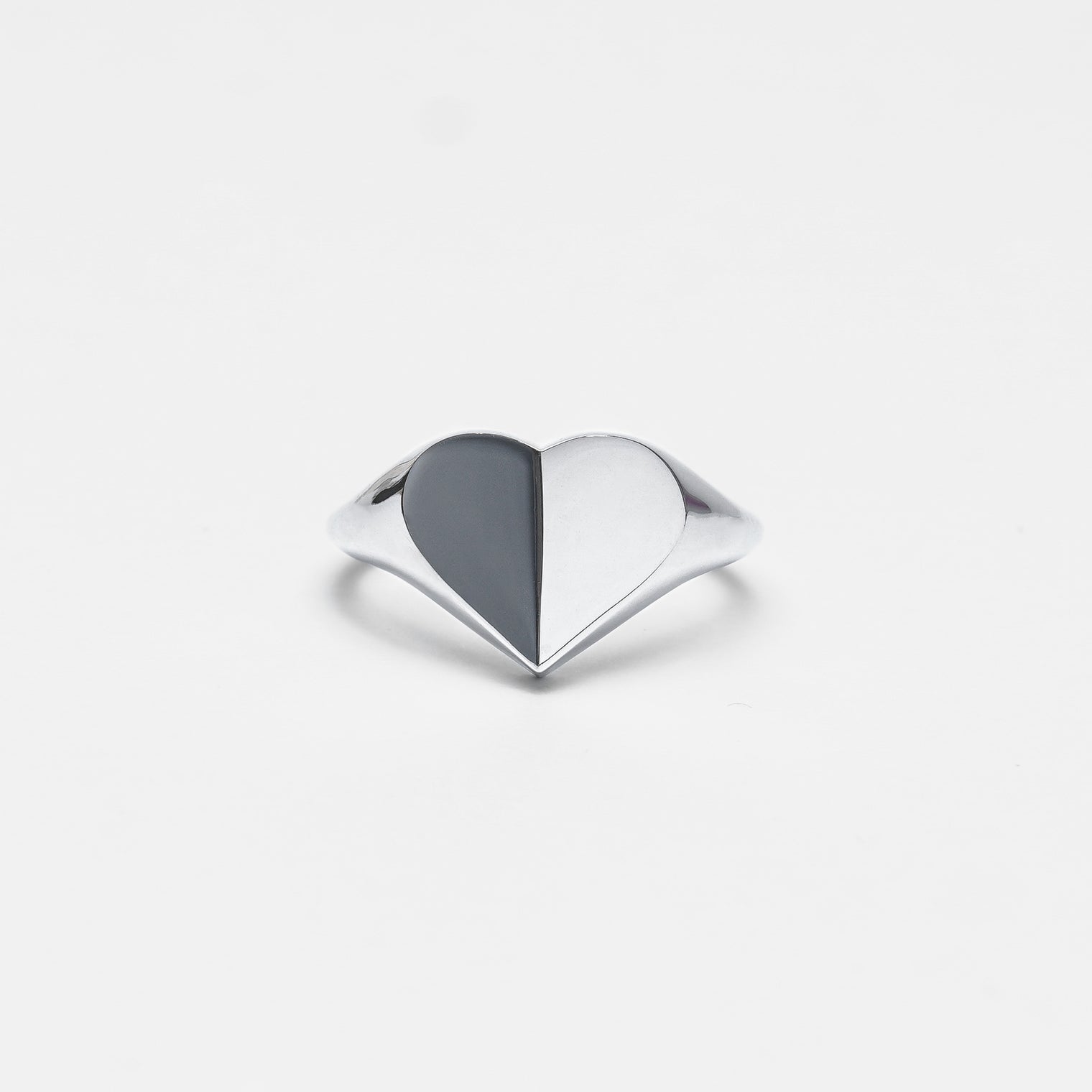 Heart signet ring ( silver )