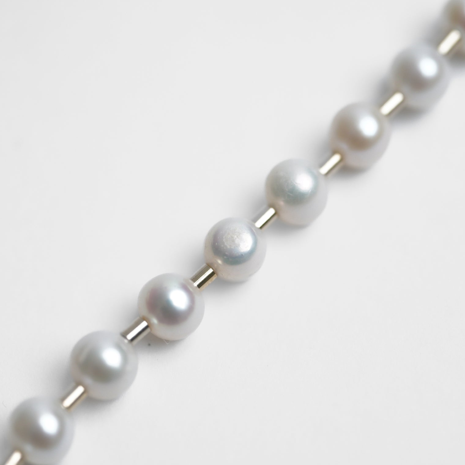 【an-other】 freshwater pearl ball chain necklace (gold)