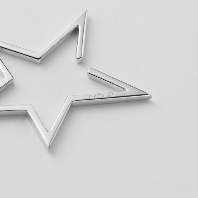 【New】Hoop star earcuff (Large/silver)
