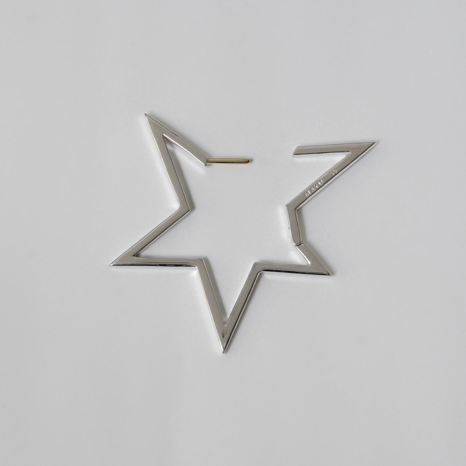 Hoop star pierced earring (Silver)