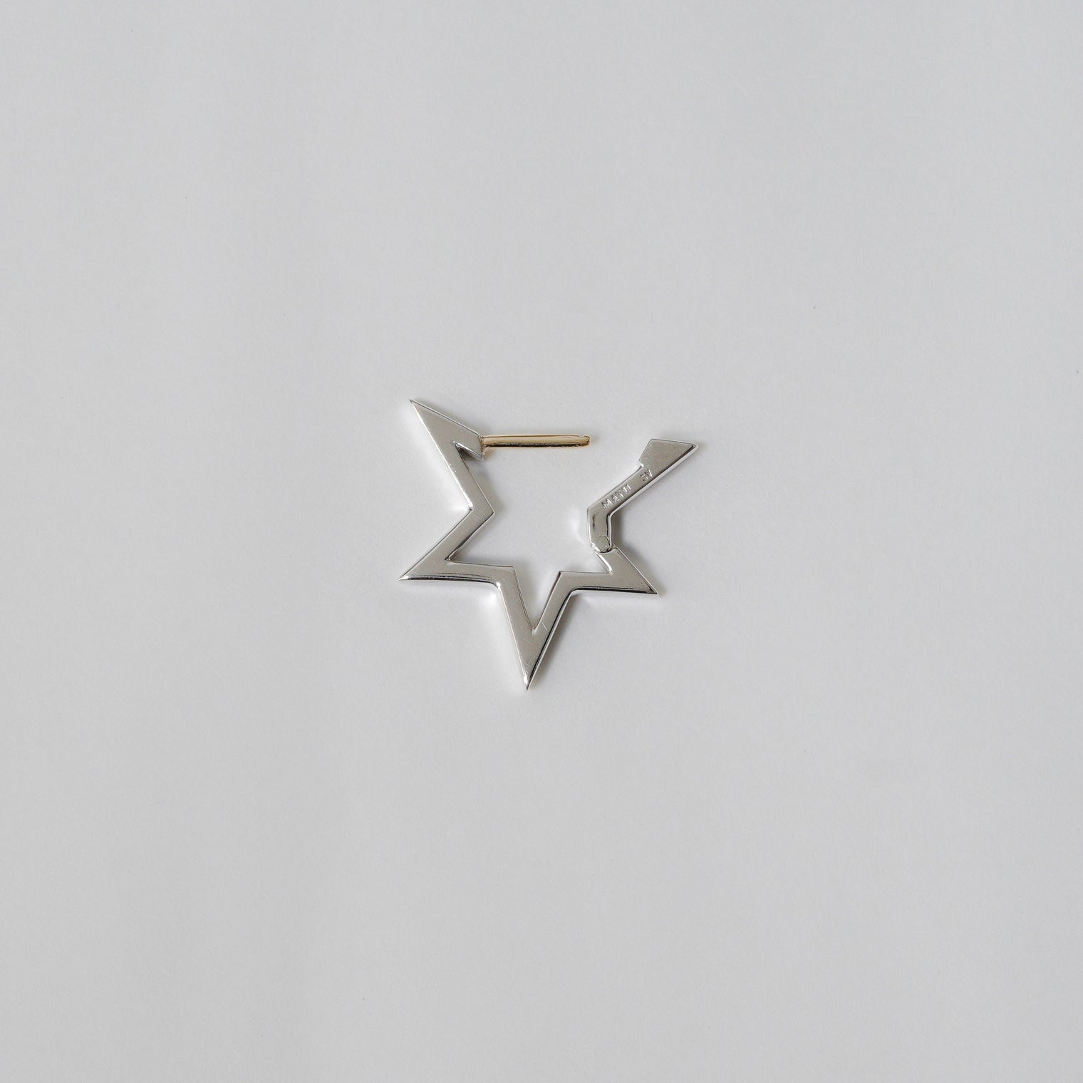 Hoop star pierced earring (Silver)