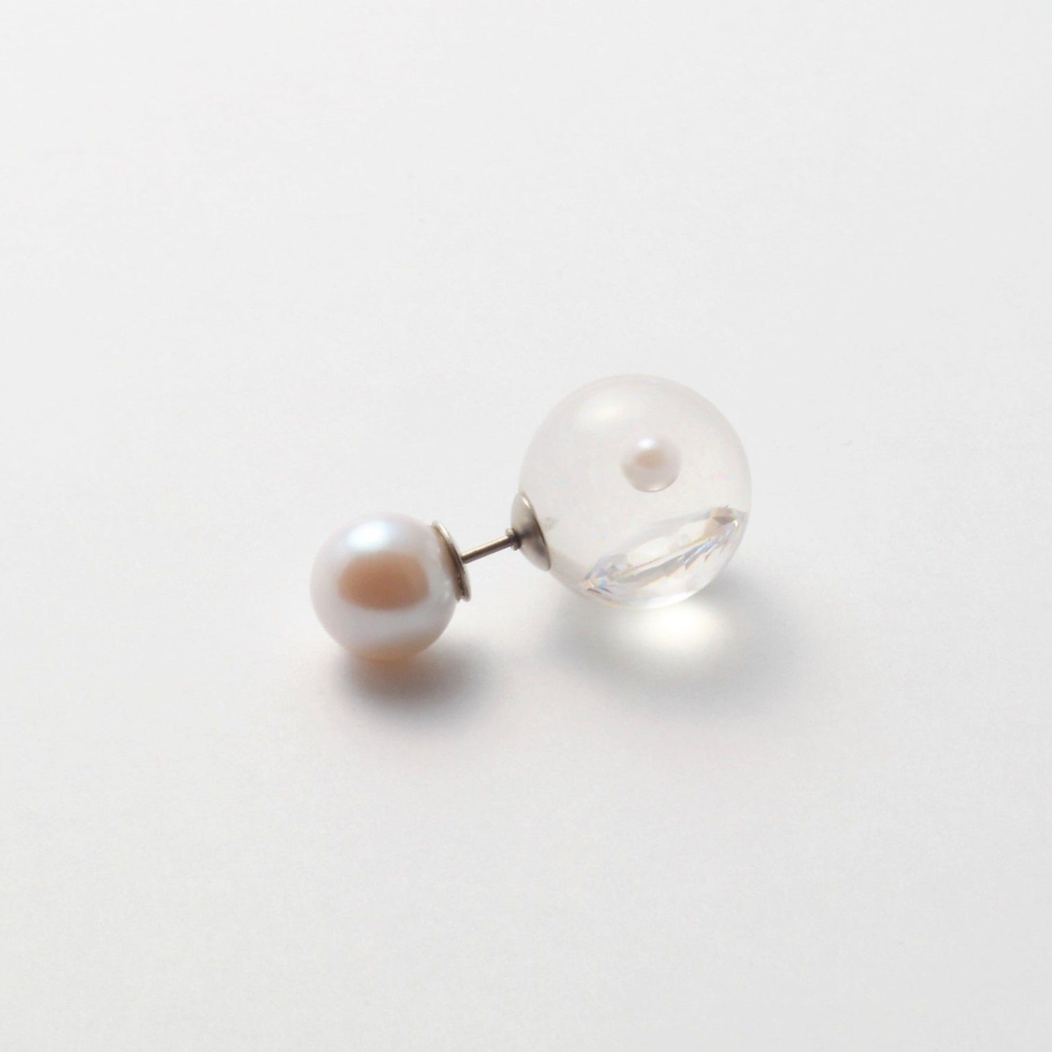 inclusion pierce (cubic zirconia / clear / 1pearl)