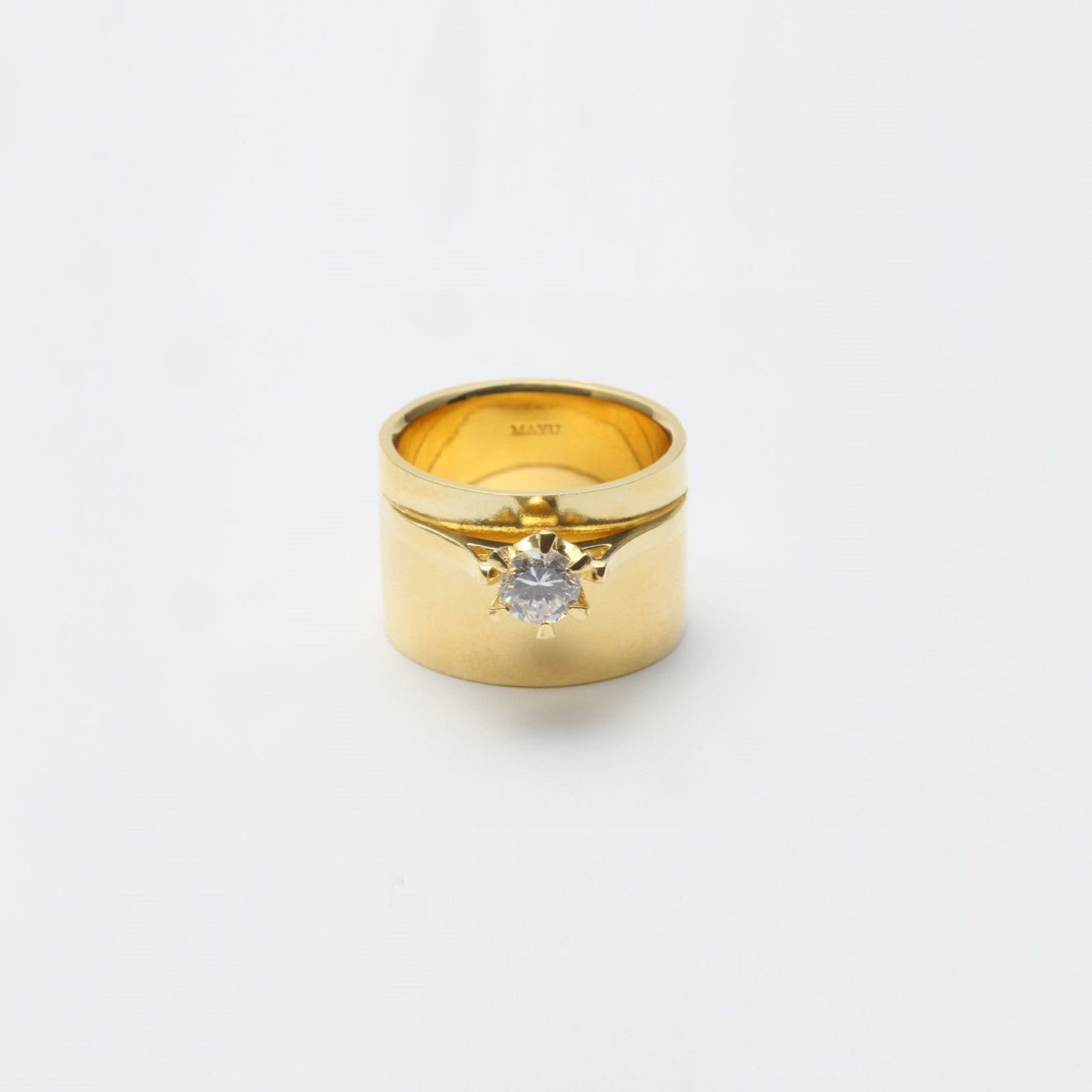 ring motif ring (cubic zirconia / gold)