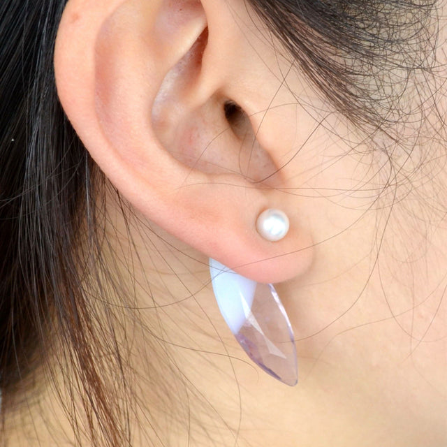 semi precious stone pierce (marquise / purple)