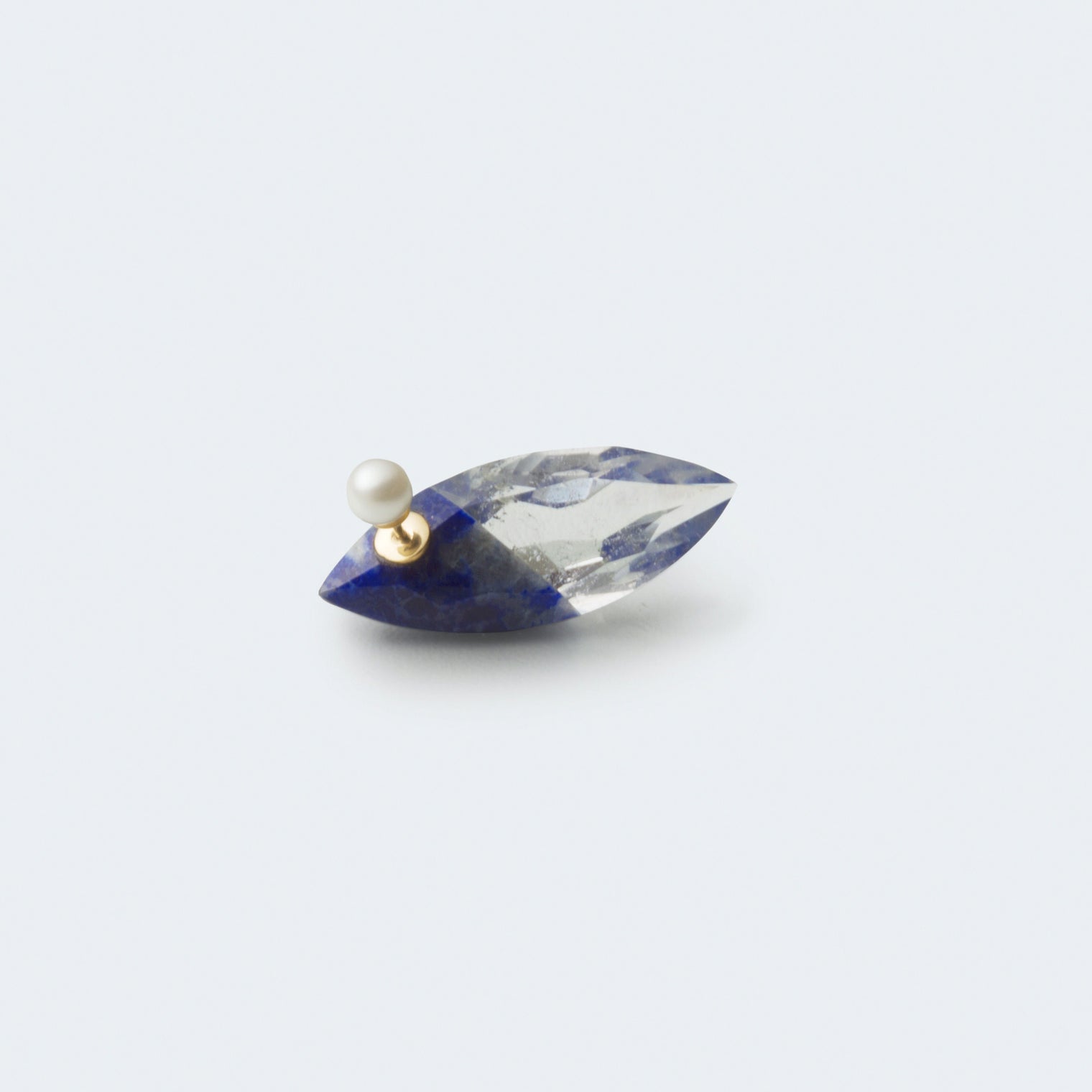 semi precious stone pierce (marquise / blue)