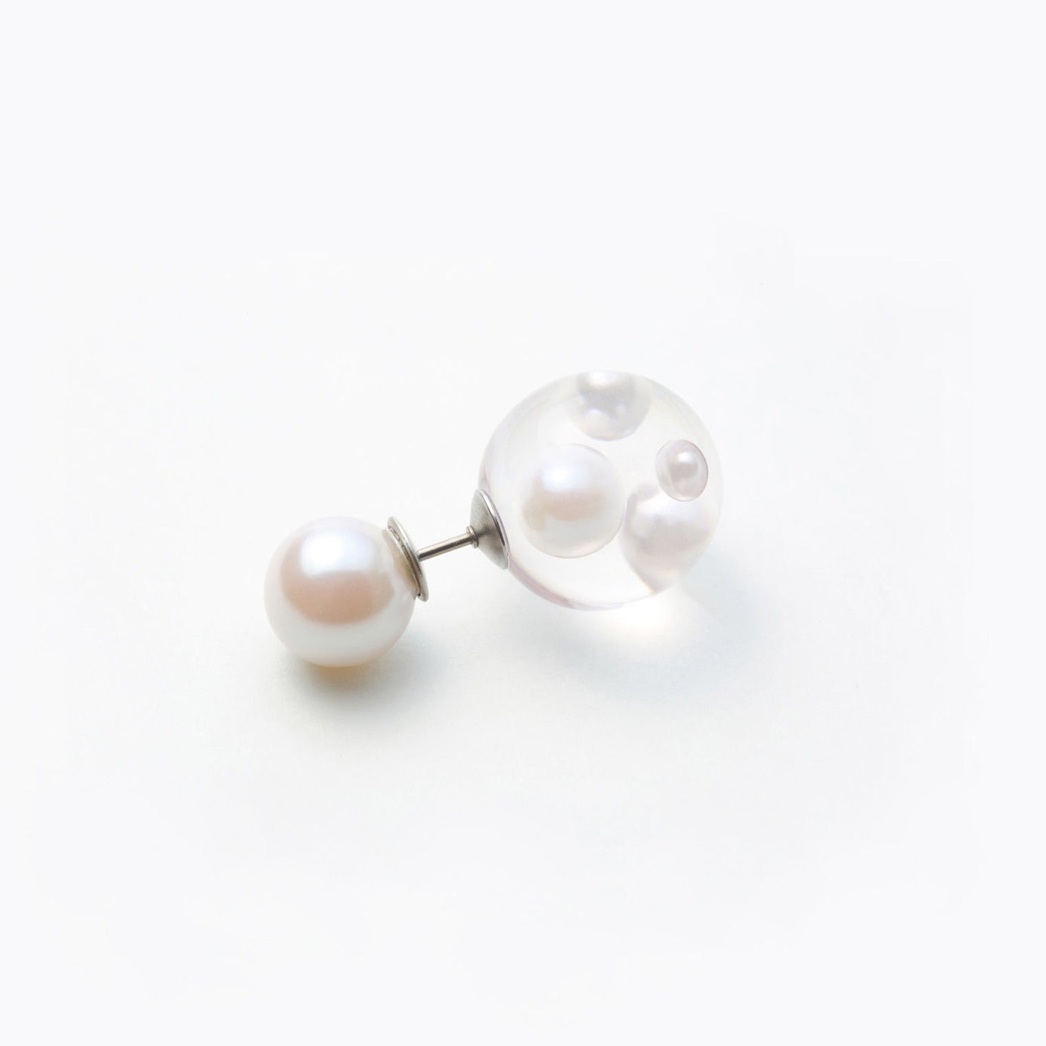 inclusion pierce (4 pieces pearls /white)