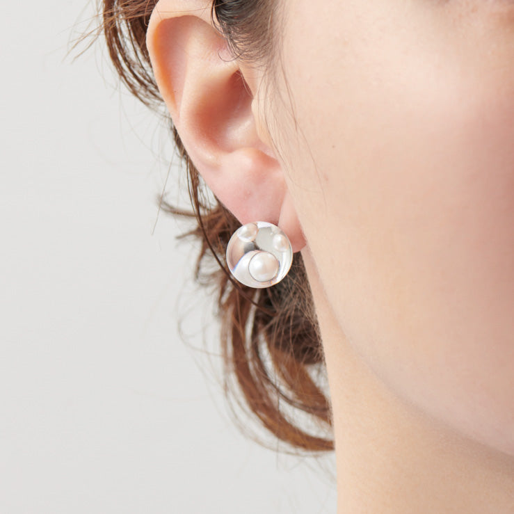 inclusion pierce (4 pieces pearls /white)