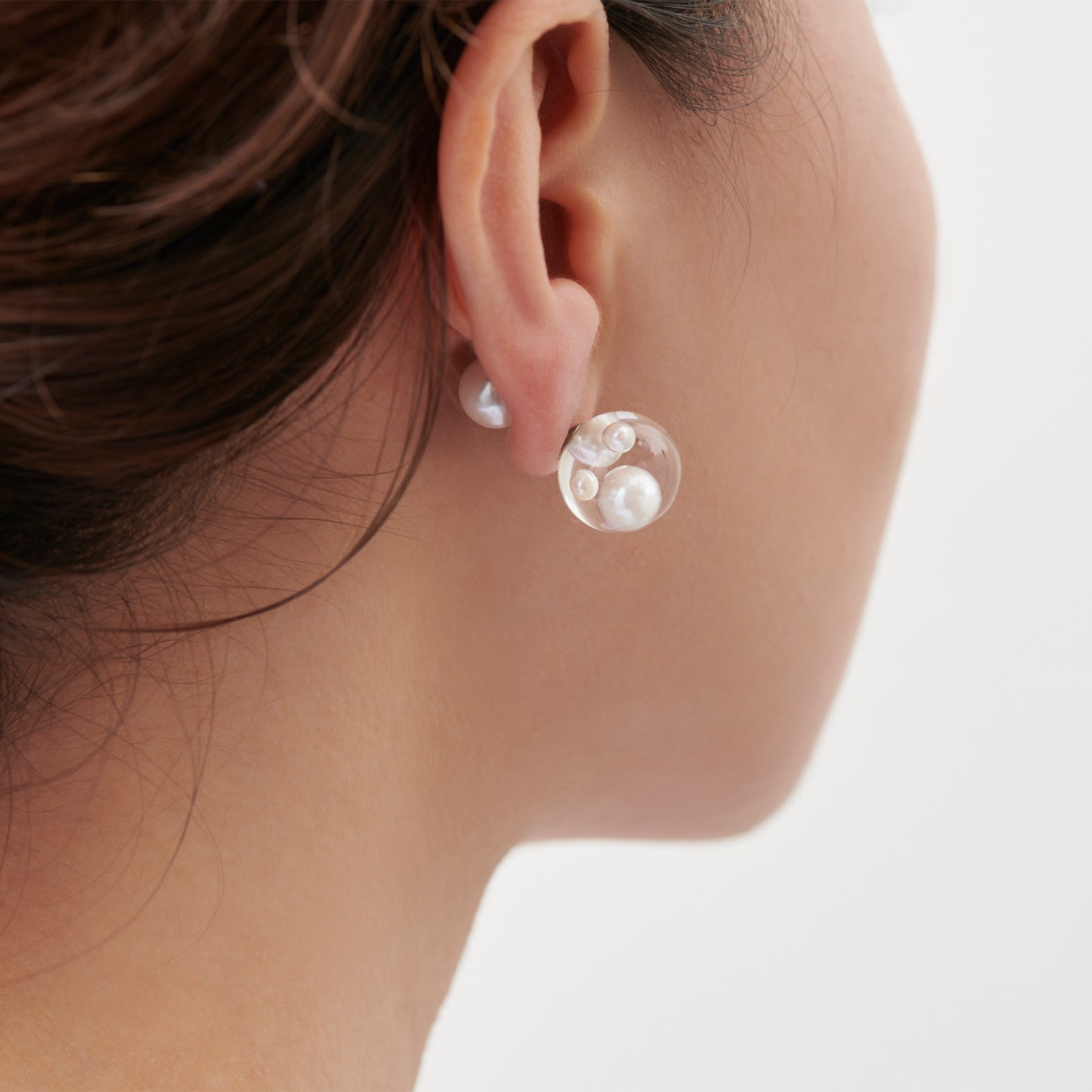 inclusion pierce (4 pieces pearls /white)