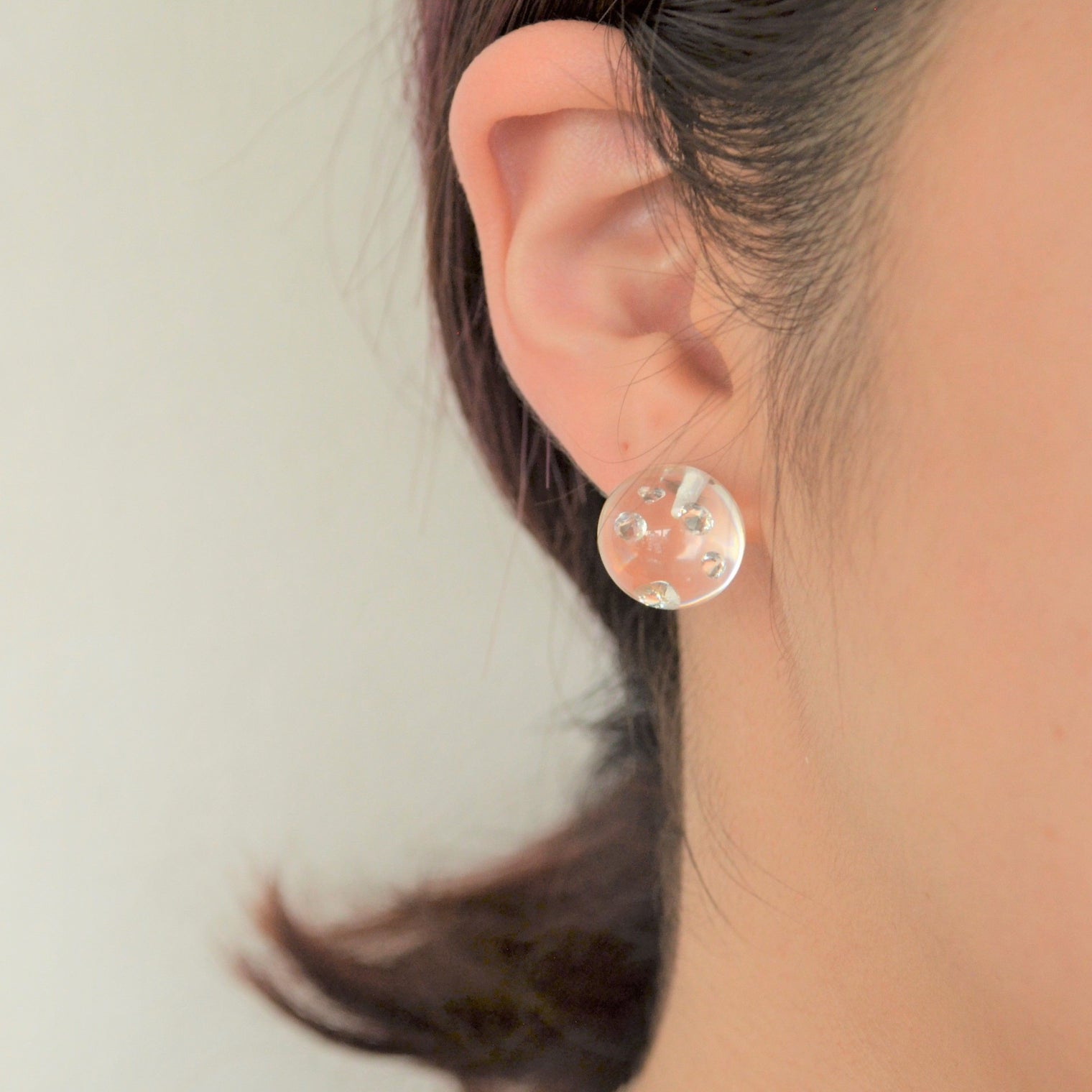 inclusion pierce (5 pieces cubic zirconias / clear)