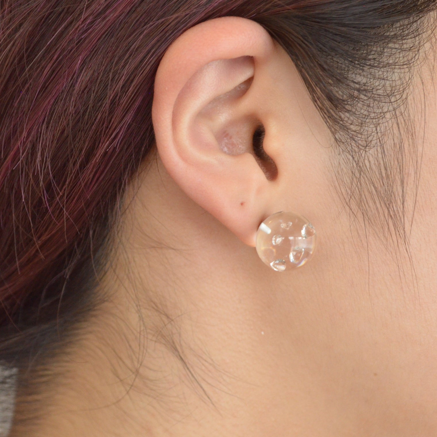 inclusion pierce (5 pieces cubic zirconias / clear)