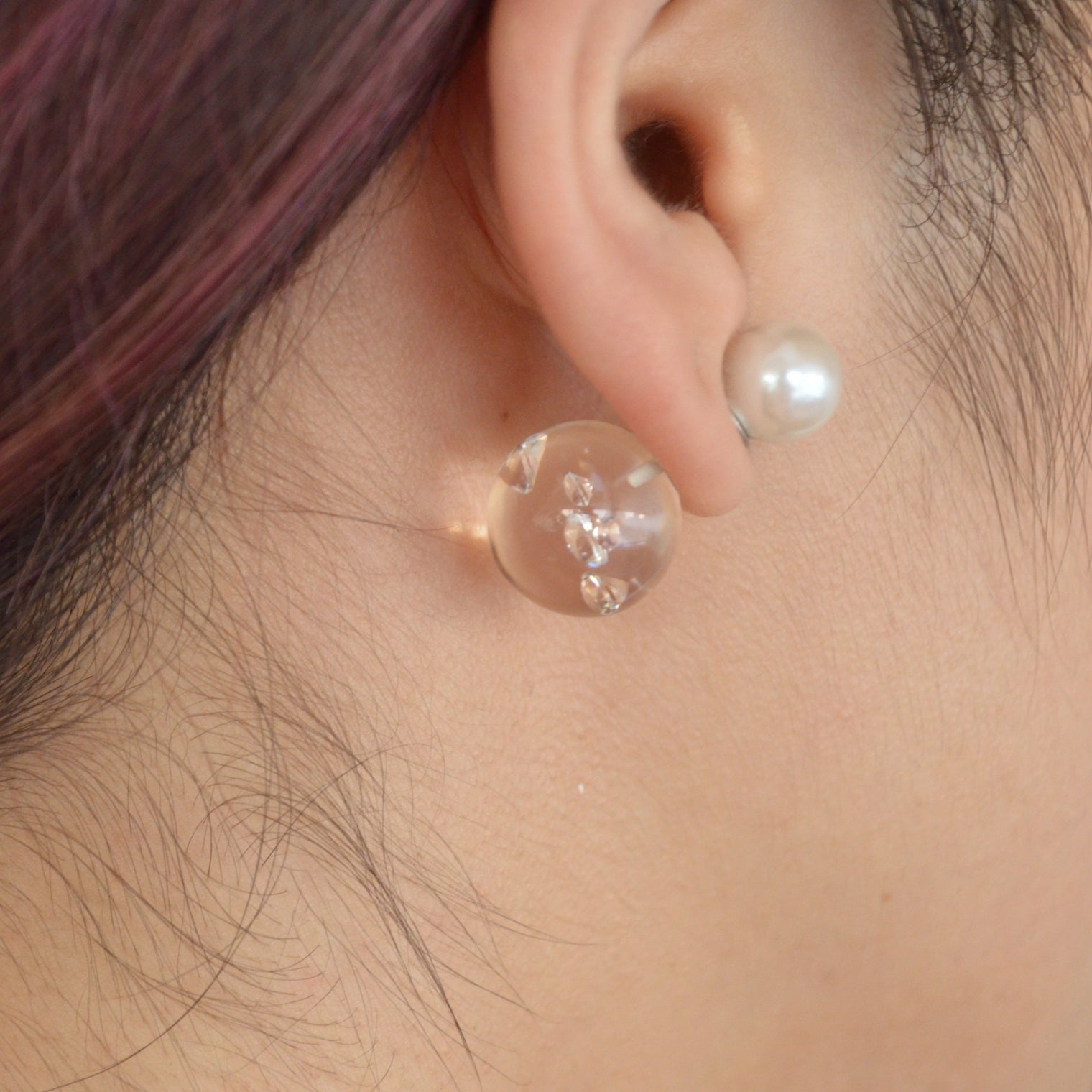 inclusion pierce (5 pieces cubic zirconias / clear)