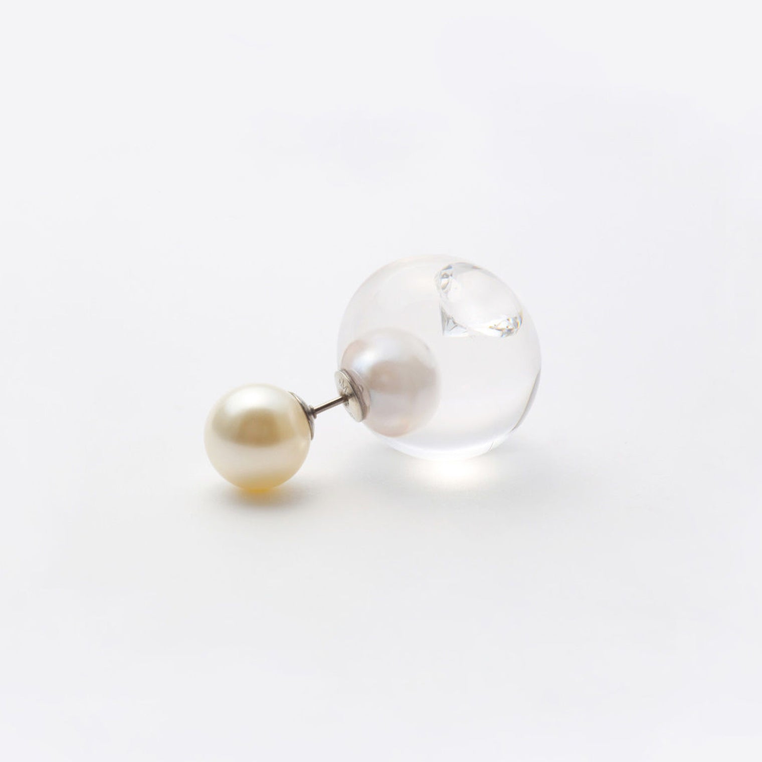 inclusion pierce (pearl×cubic zirconia / large /white)
