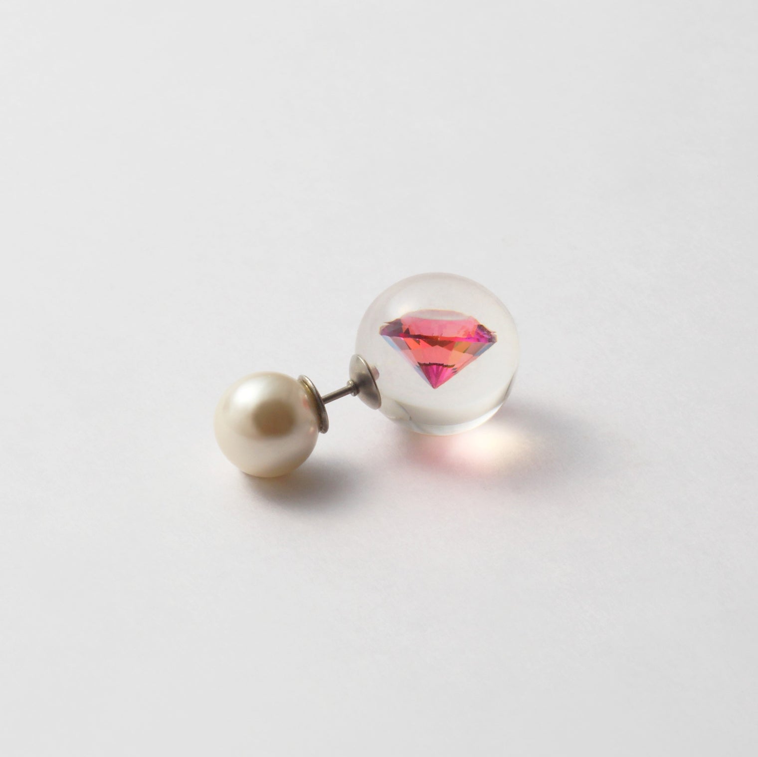 inclusion pierce (cubic zirconia / pink)