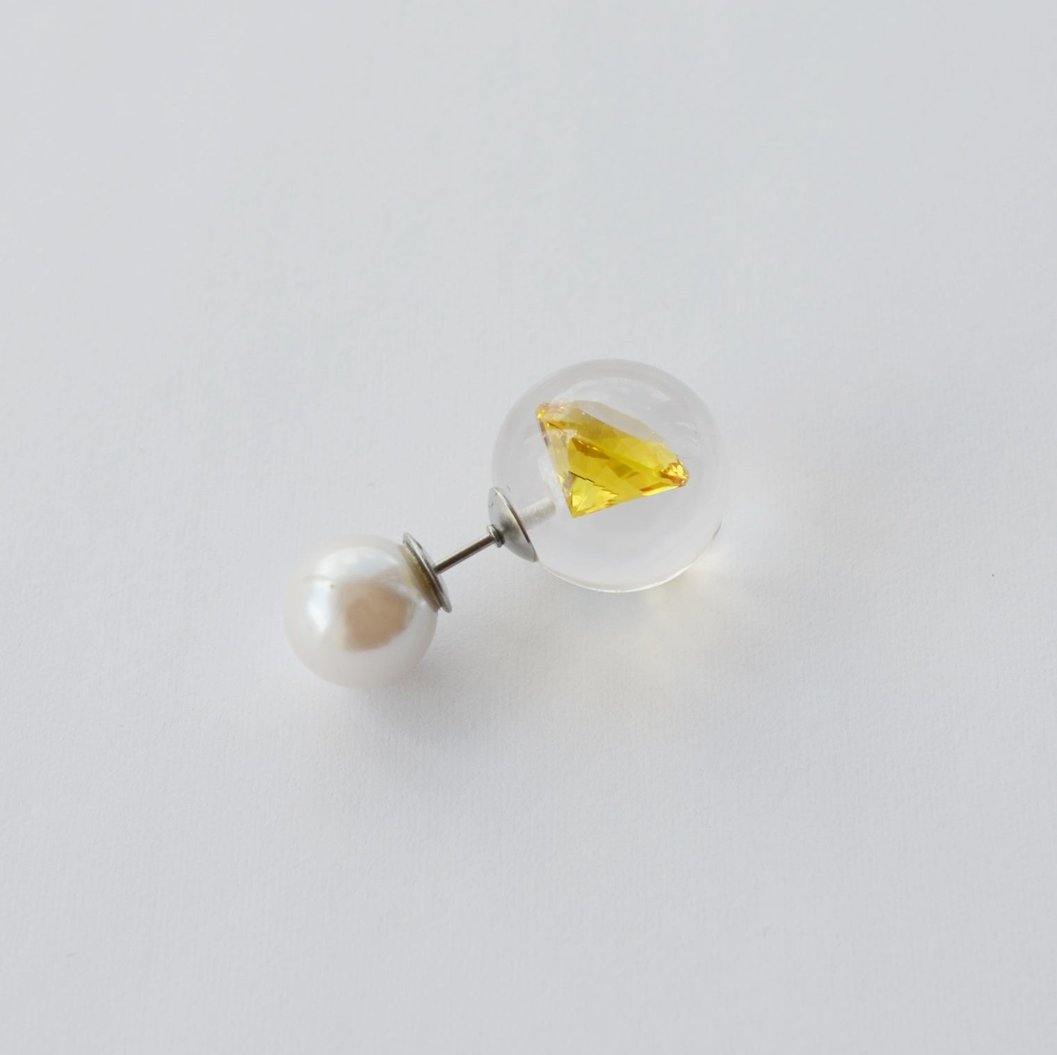 inclusion pierce (cubic zirconia / yellow)