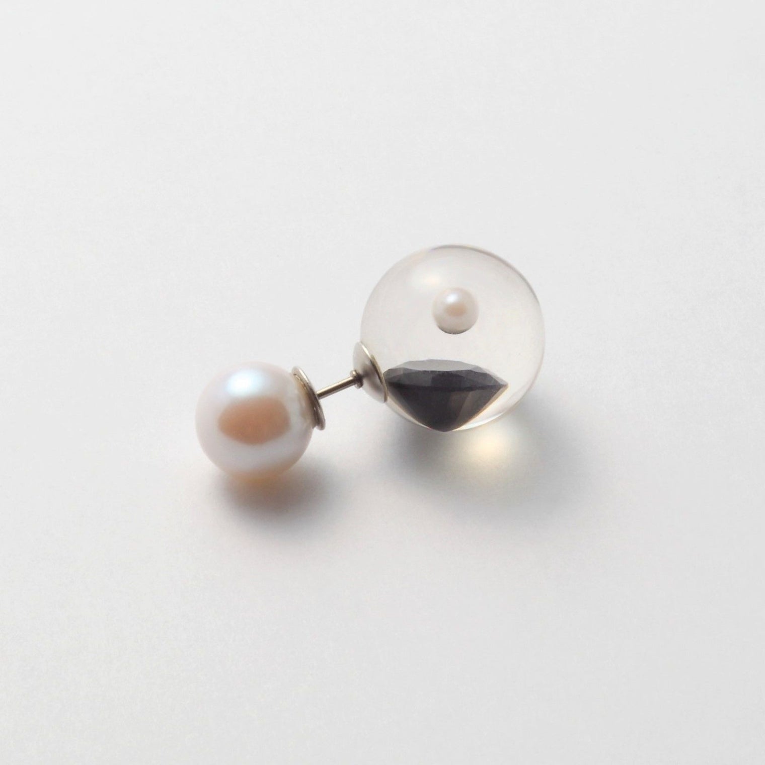 inclusion pierce (cubic zirconia / black / 1pearl)