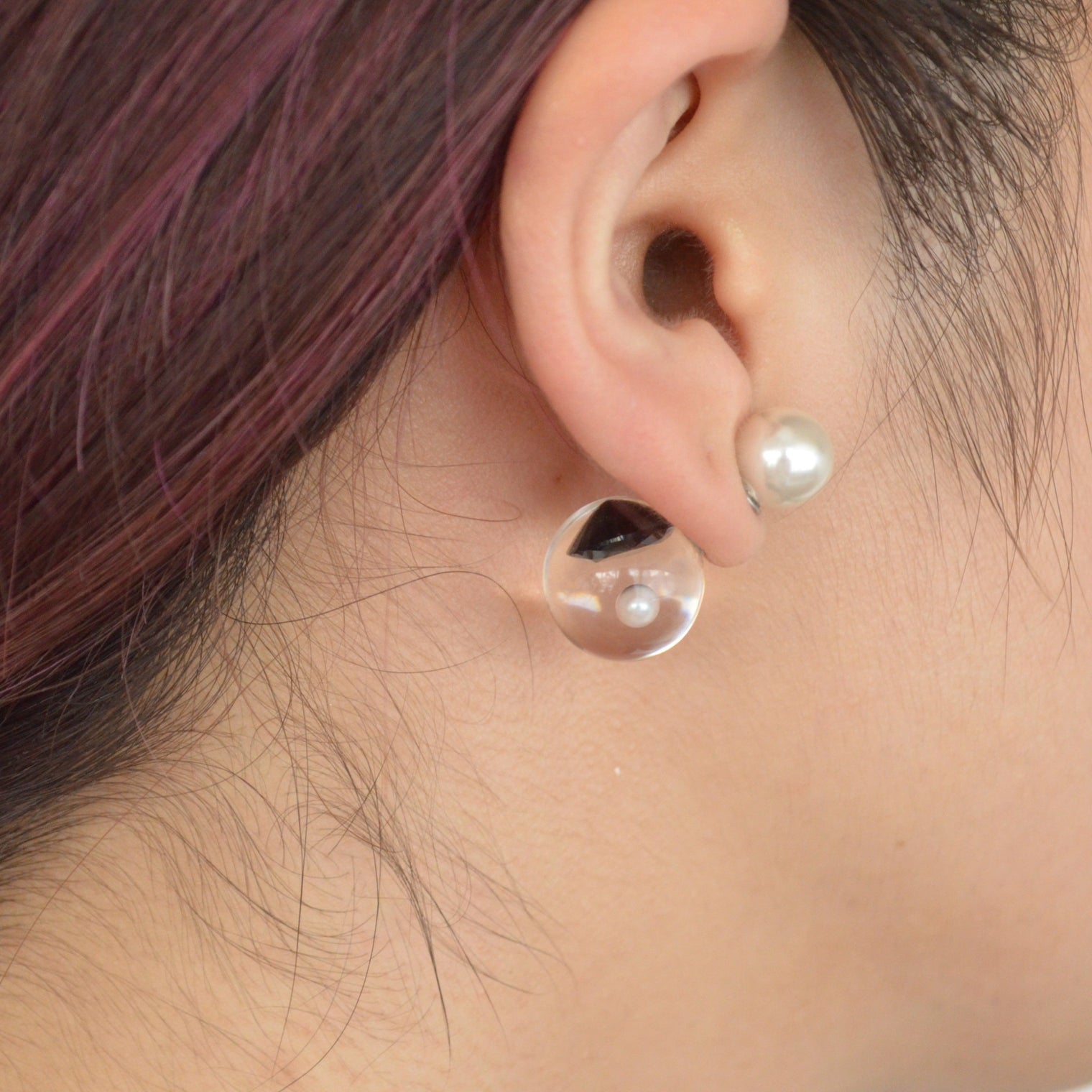 inclusion pierce (cubic zirconia / black / 1pearl)