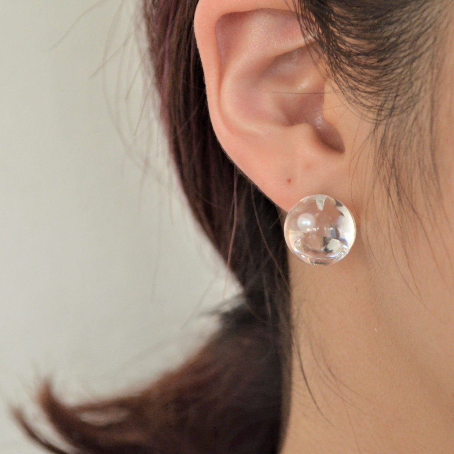 inclusion pierce (cubic zirconia / clear / 1pearl)