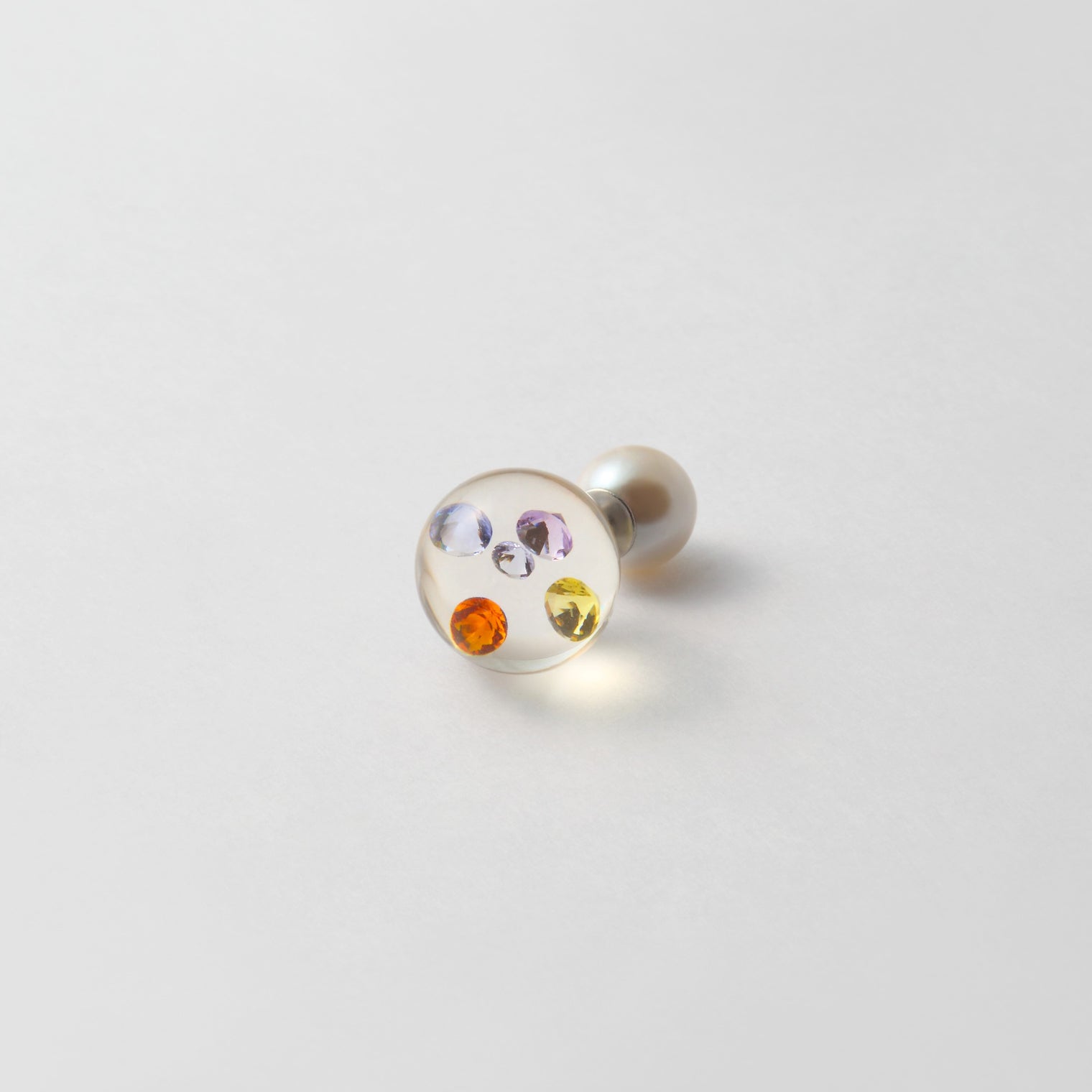 inclusion pierce (5 pieces cubic zirconias / multi violet color)