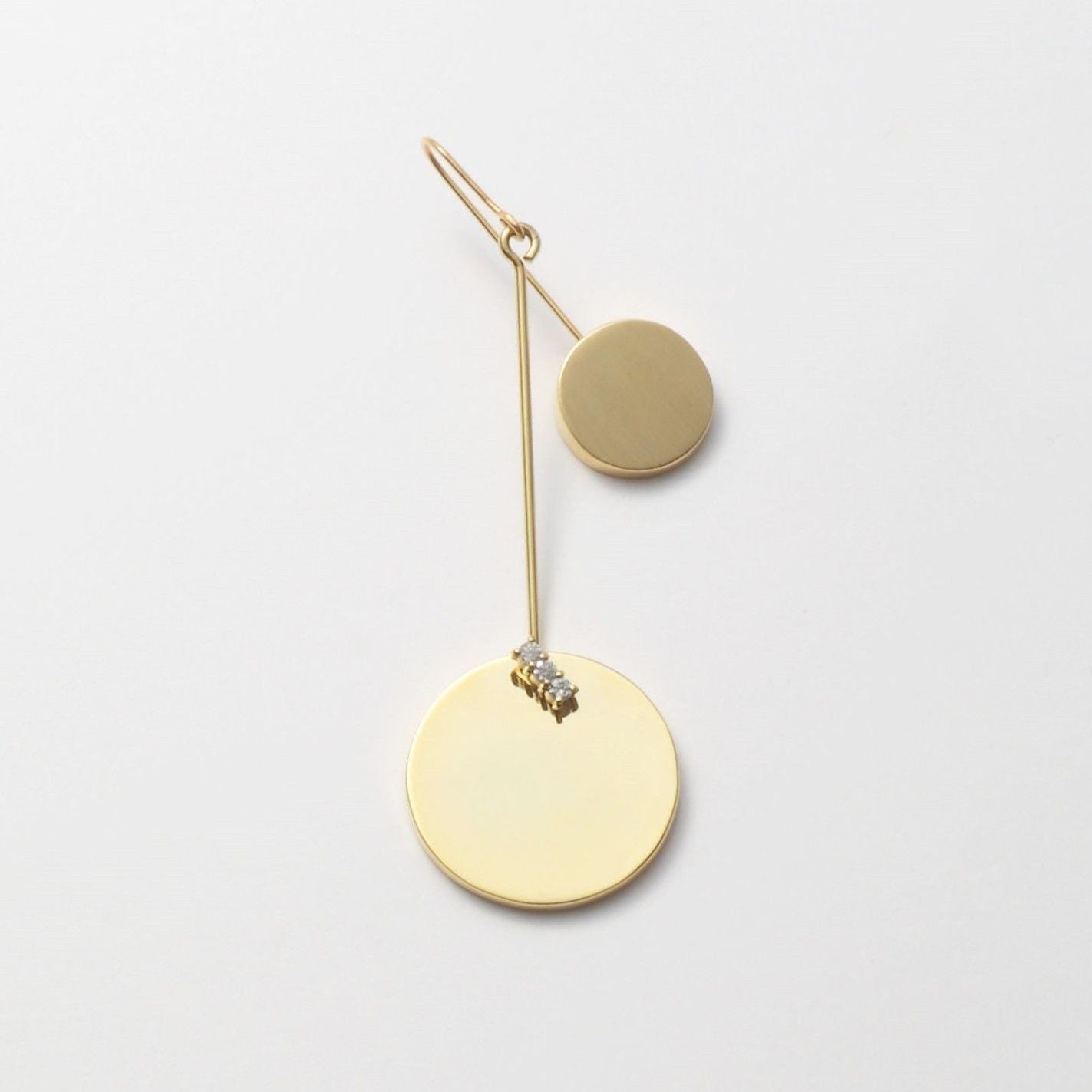 23mm gold circle / k10 post pierced earring