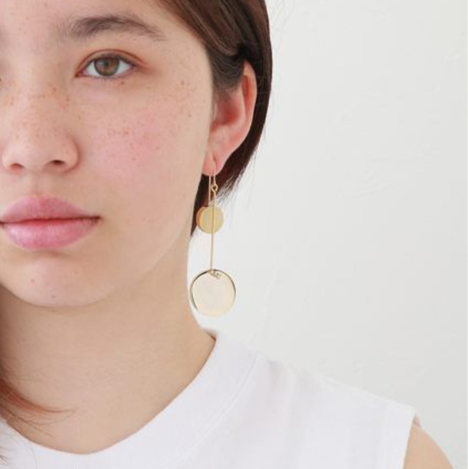 23mm gold circle / k10 post pierced earring