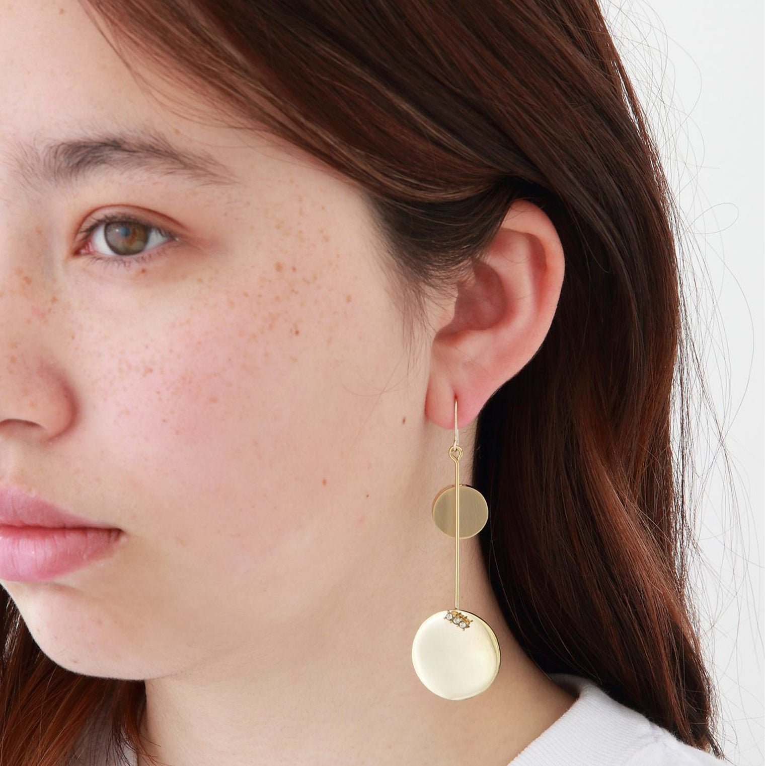 23mm gold circle / k10 post pierced earring