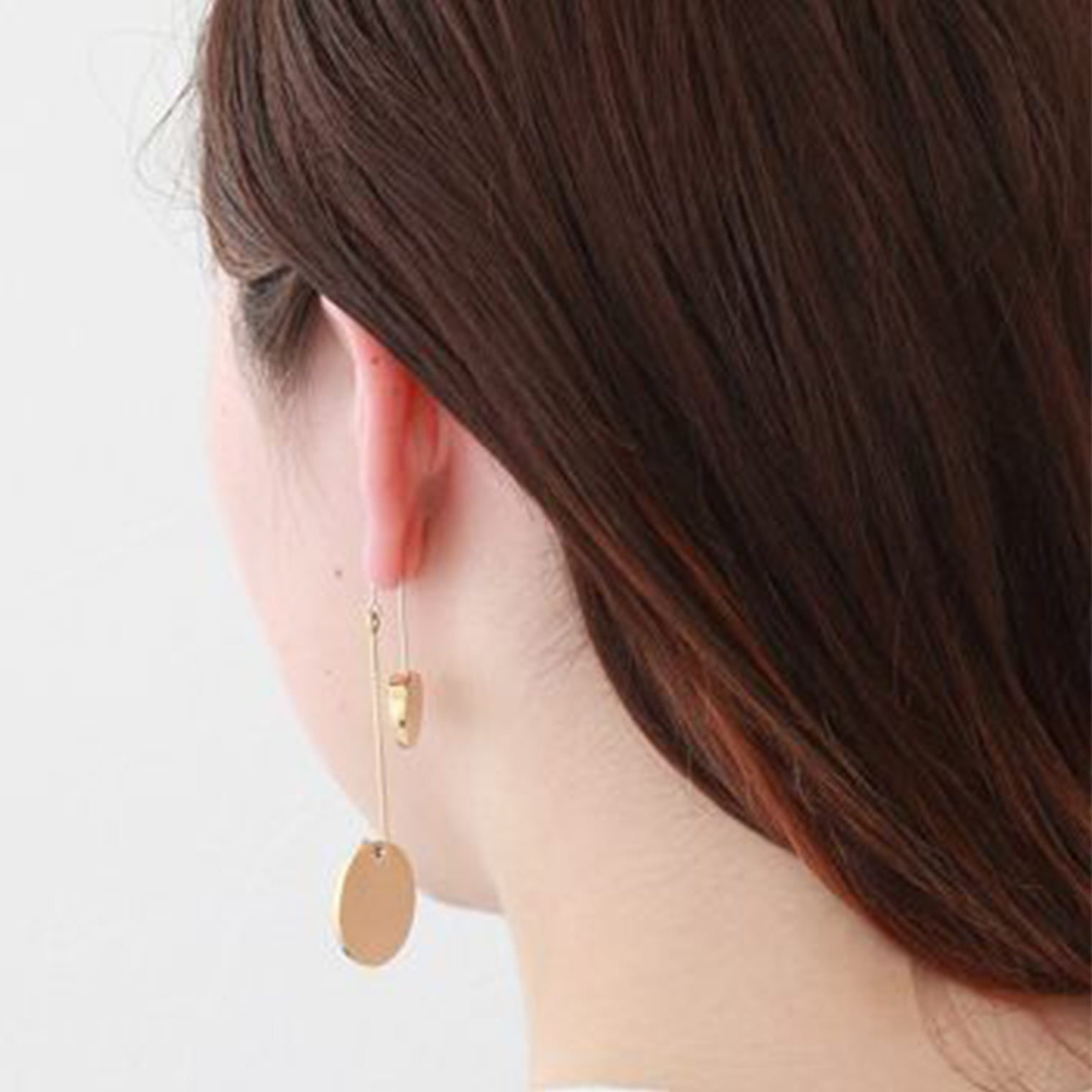 23mm gold circle / k10 post pierced earring