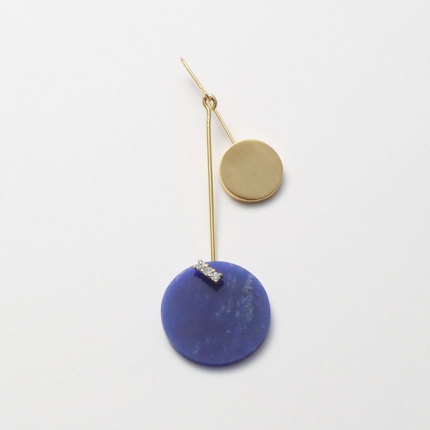 23mm sodalite / k10 post pierced earring