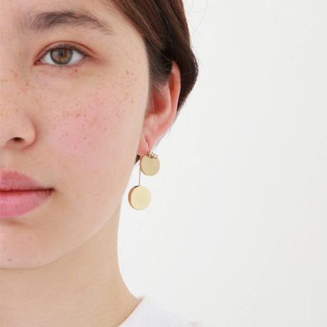 13mm circle / k10 post pierced earring