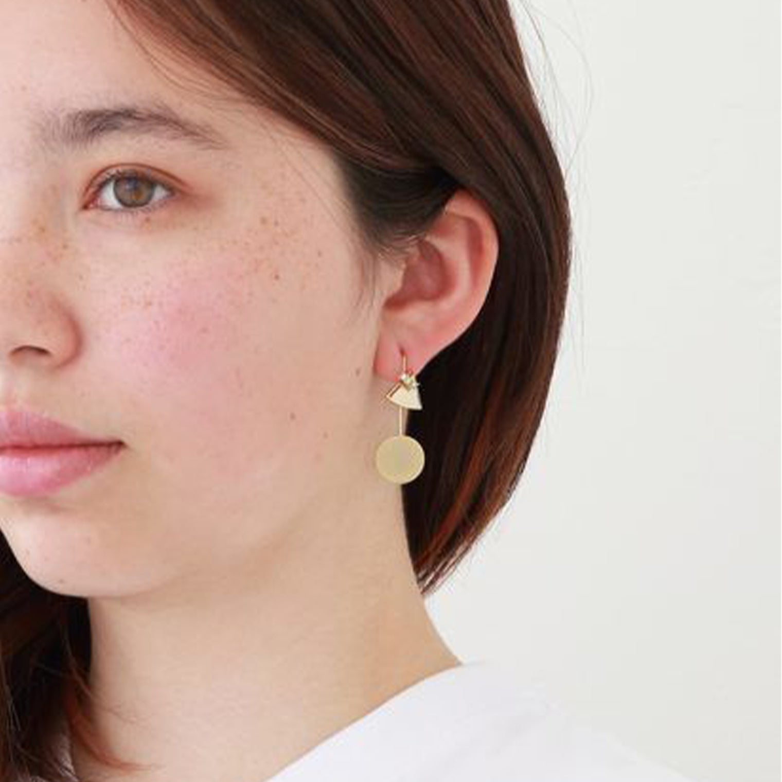 12mm triangle / k10 post pierced earring