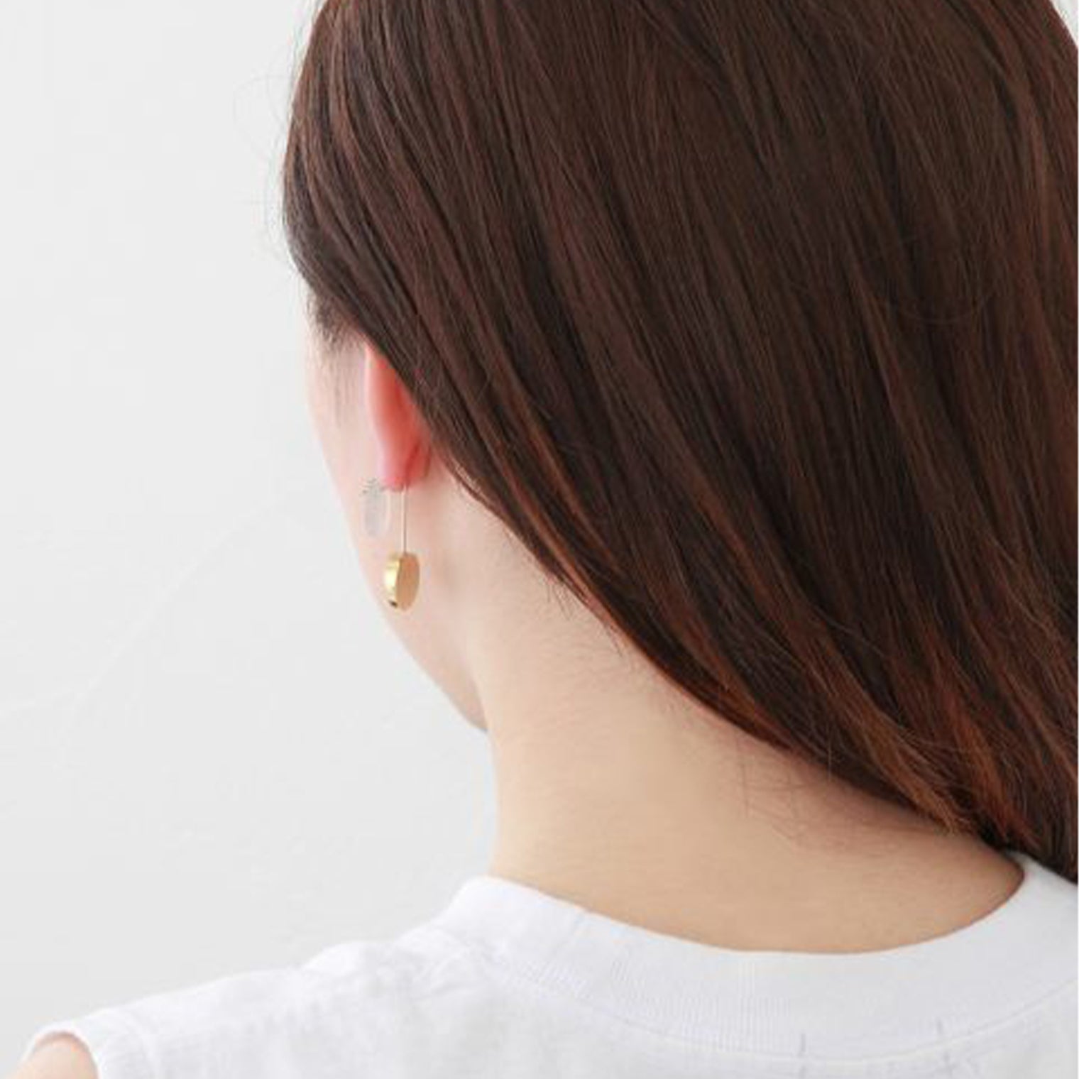 13mm gray agate / k10 post pierced earring