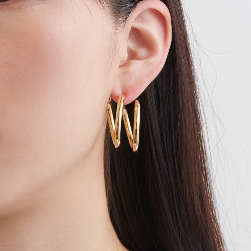 Gold line pierce (30mm line×30mm line / crystal glass)