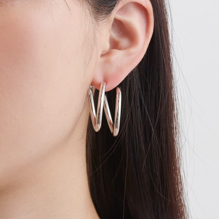 Silver line pierce (30mm line×30mm line / crystal glass)