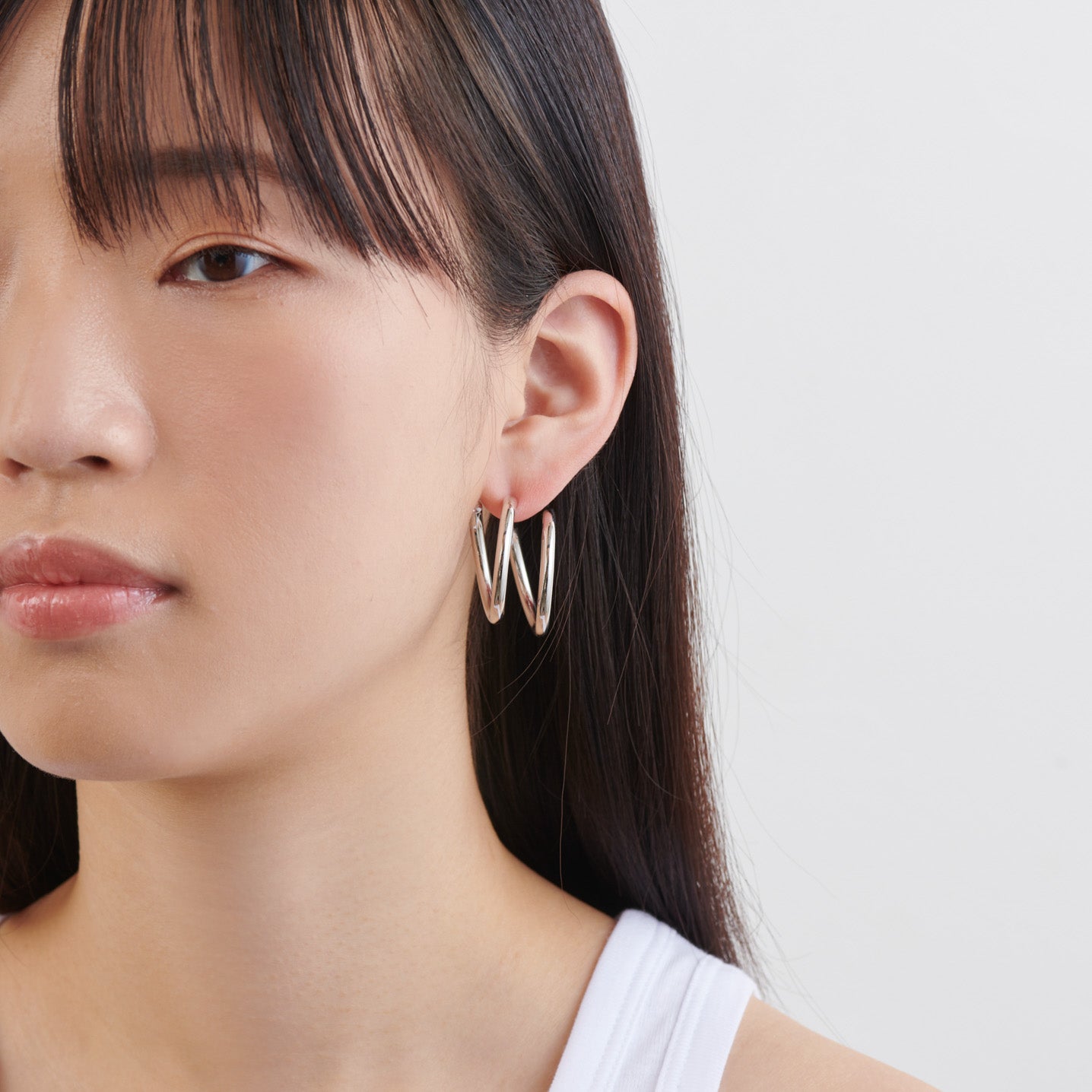 Silver line pierce (30mm line×30mm line / crystal glass)