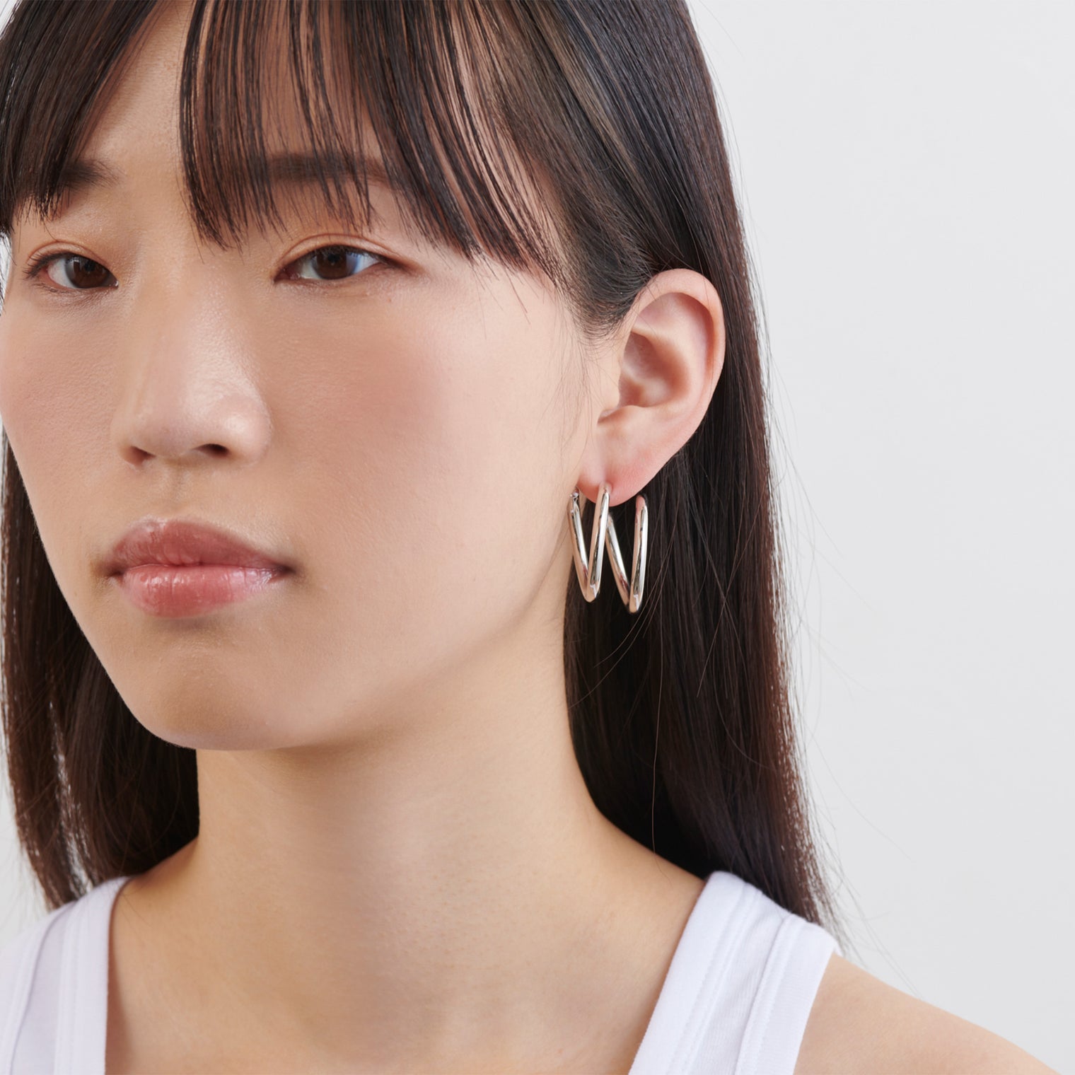 Silver line pierce (30mm line×30mm line / crystal glass)