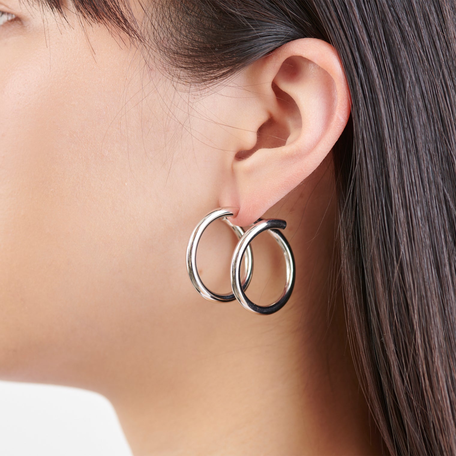 Silver line pierce (30mm line×30mm line / crystal glass)