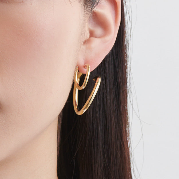 Gold line pierce(19㎜ line×30㎜ line/crystal glass/Gold)