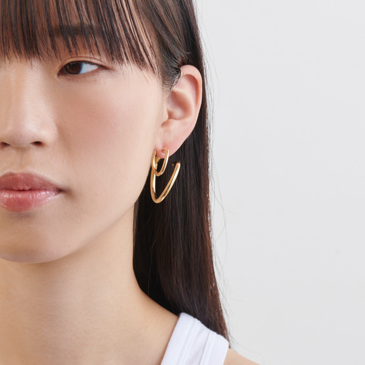 Gold line pierce(19㎜ line×30㎜ line/crystal glass/Gold)