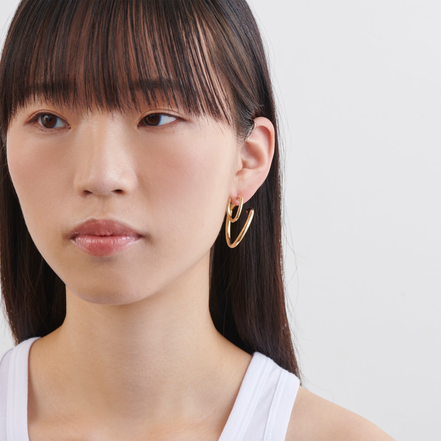 Gold line pierce(19㎜ line×30㎜ line/crystal glass/Gold)