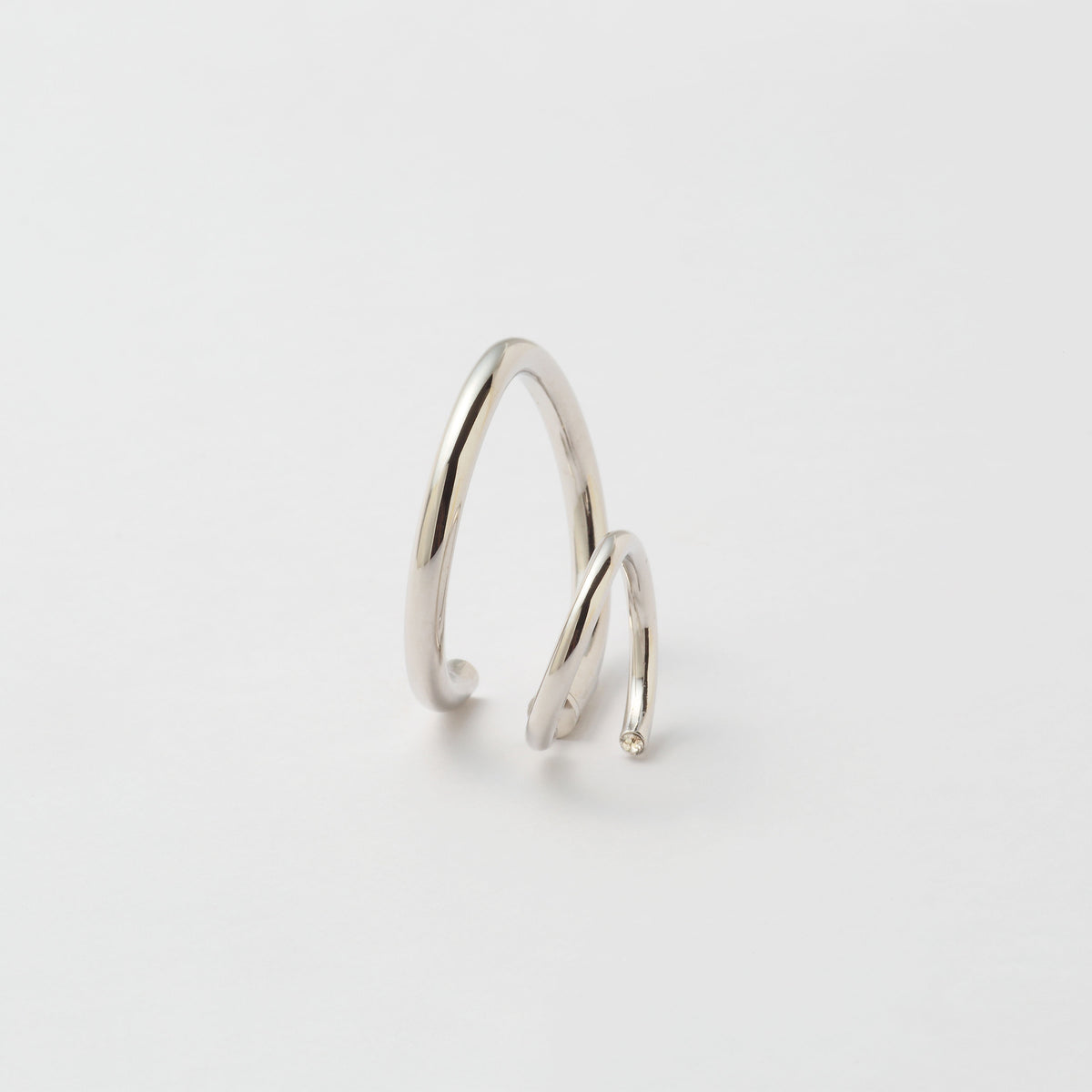 Silver line pierce(19㎜ line×30㎜ line/crystal glass/Silver