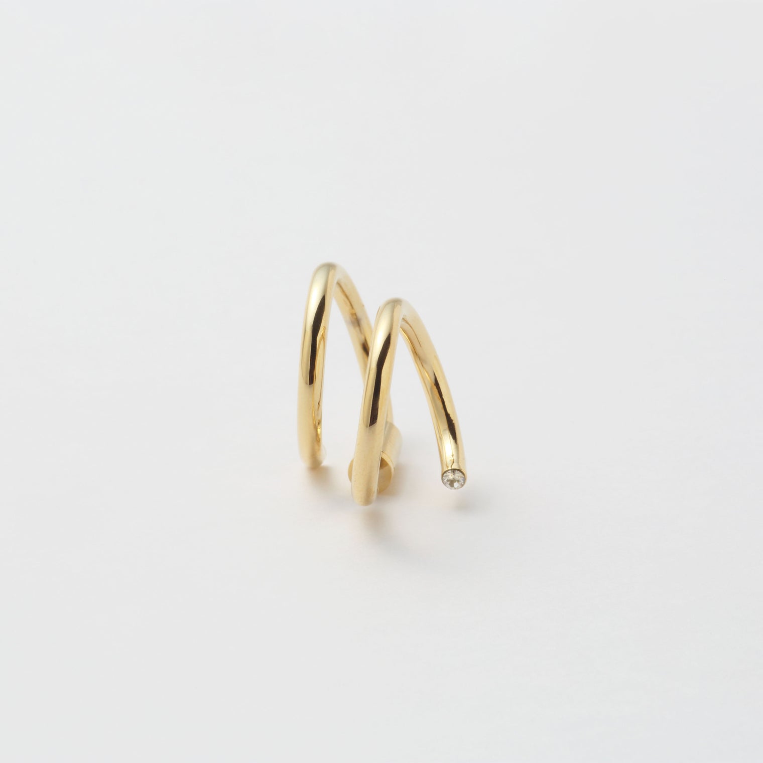 Gold line pierce(19㎜ line×19㎜ line/crystal glass/Gold)