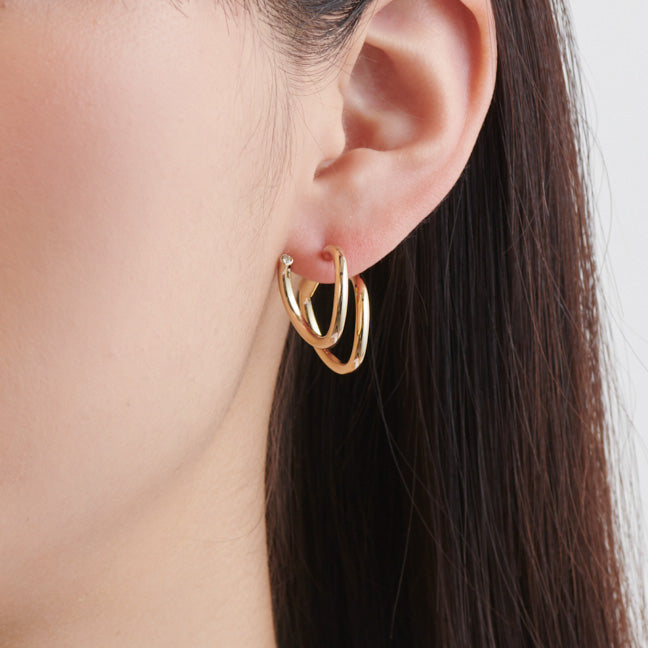 Gold line pierce(19㎜ line×19㎜ line/crystal glass/Gold)