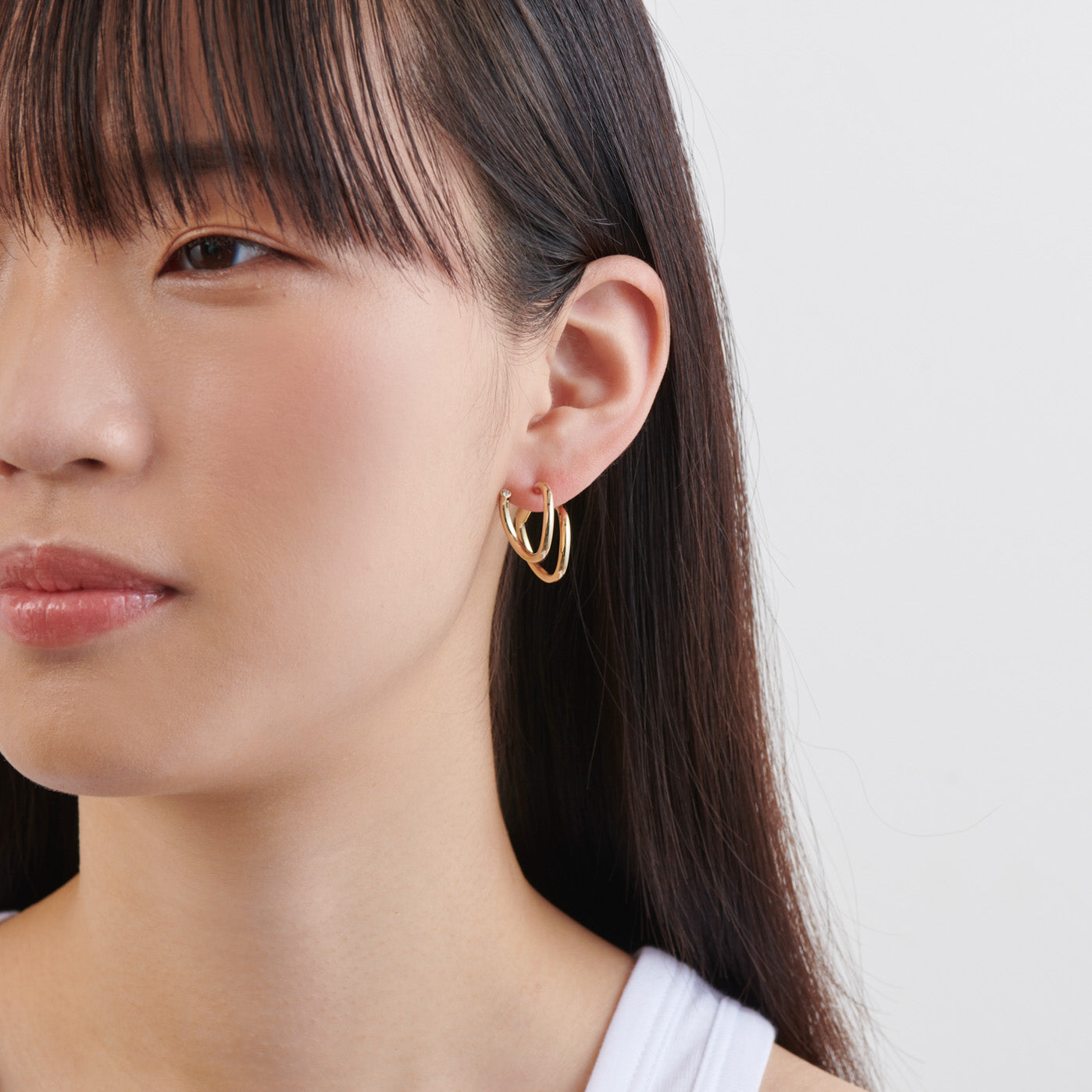 Gold line pierce(19㎜ line×19㎜ line/crystal glass/Gold)