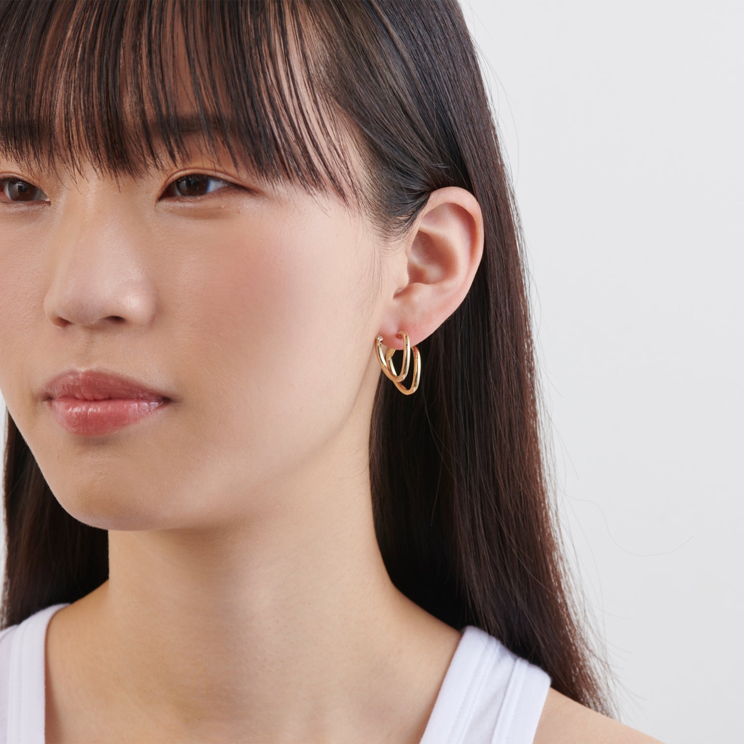 Gold line pierce(19㎜ line×19㎜ line/crystal glass/Gold)
