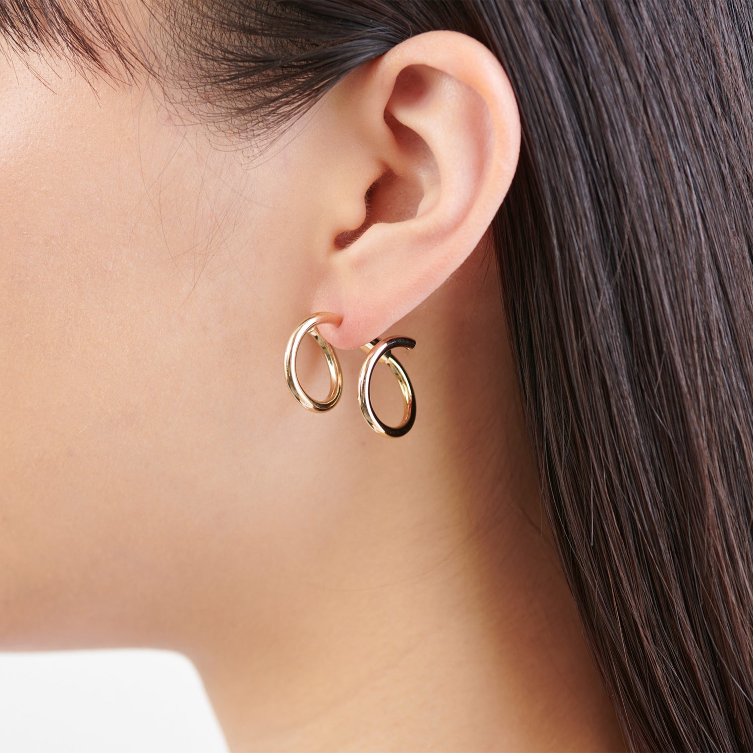 Gold line pierce(19㎜ line×19㎜ line/crystal glass/Gold)