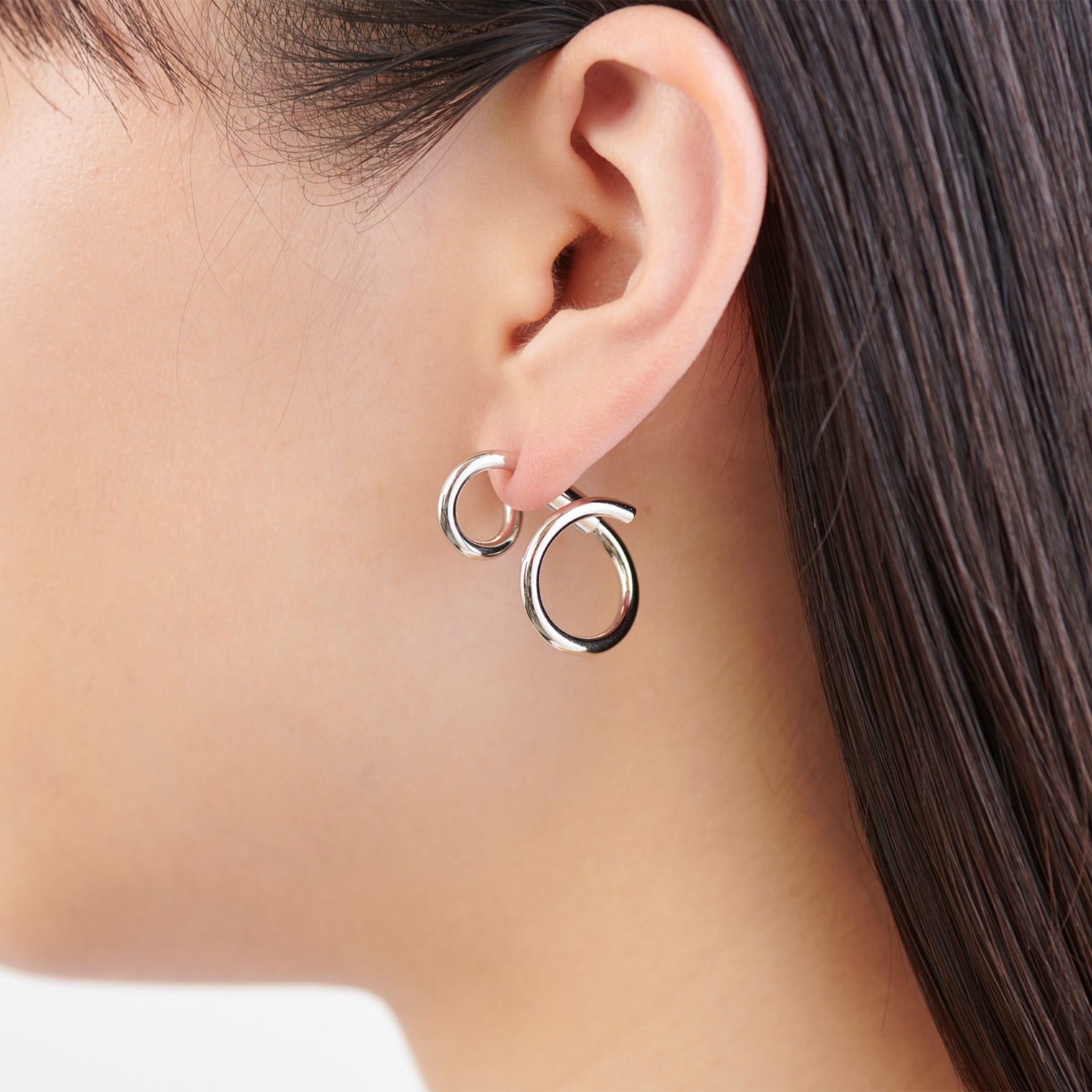 Silver line pierce(13mm line×19mm line/crystal glass/Silver)